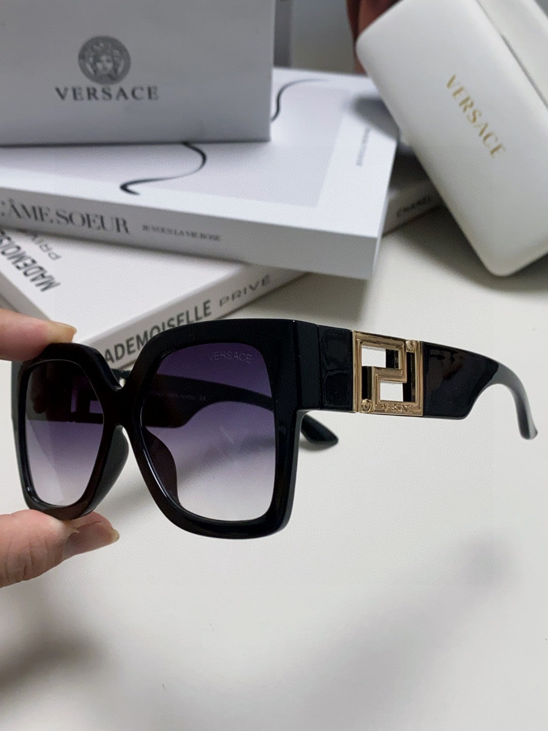 Versace Square Black Lens Sunglasses for Men & Women - 449877 - detail image 7