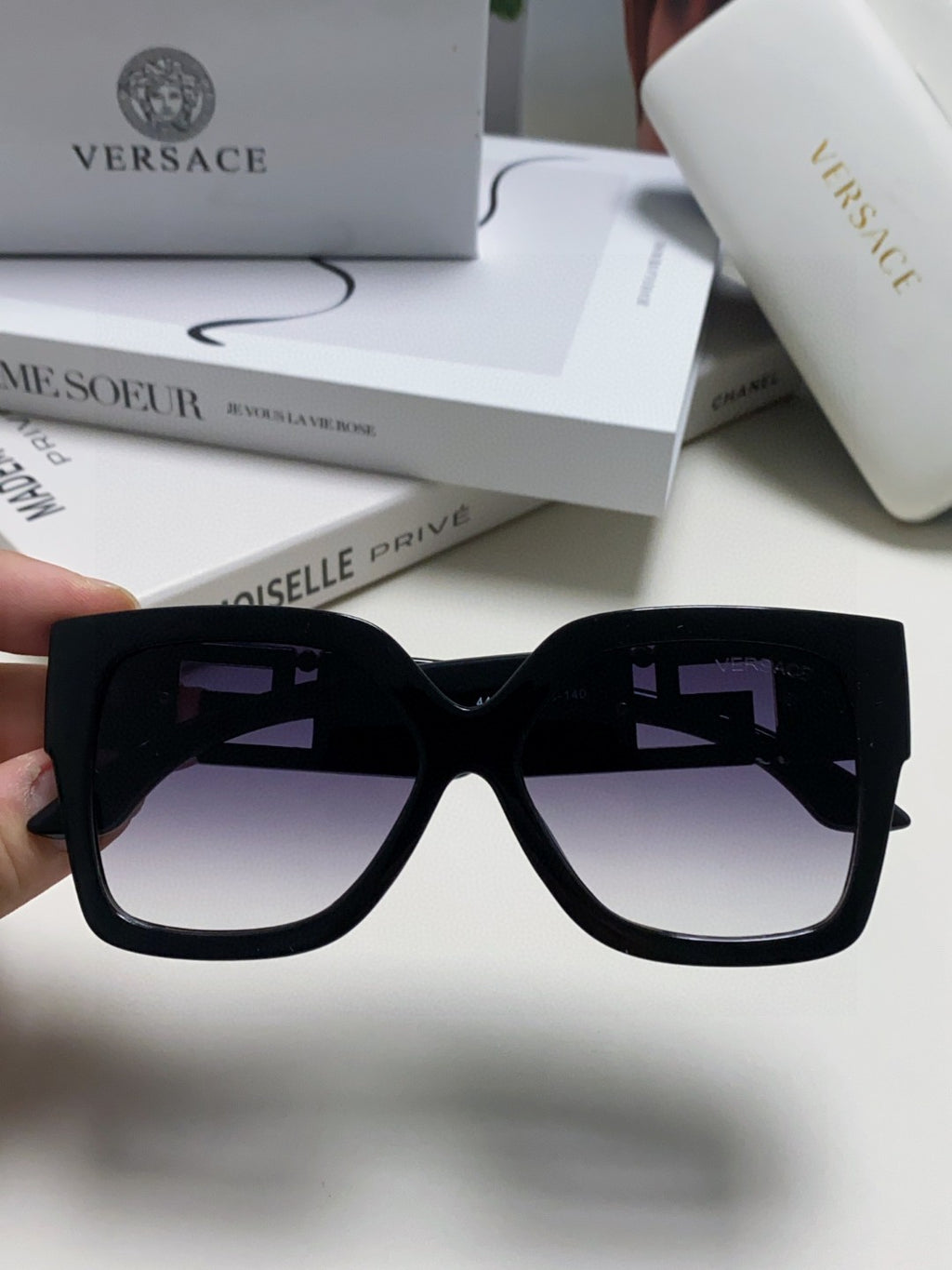 Versace Square Black Lens Sunglasses for Men & Women - 449877 - detail image 5