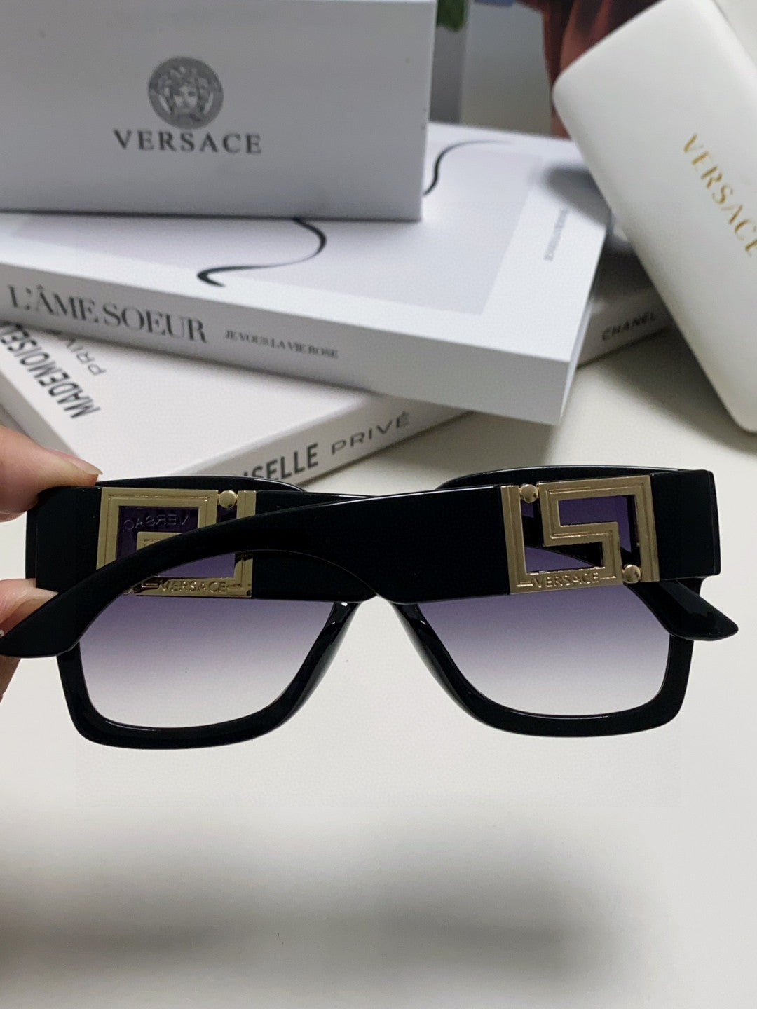 Versace Square Black Lens Sunglasses for Men & Women - 449877 - detail image 6