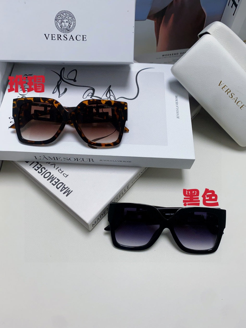 Versace Square Black Lens Sunglasses for Men & Women - 449877 - detail image 11