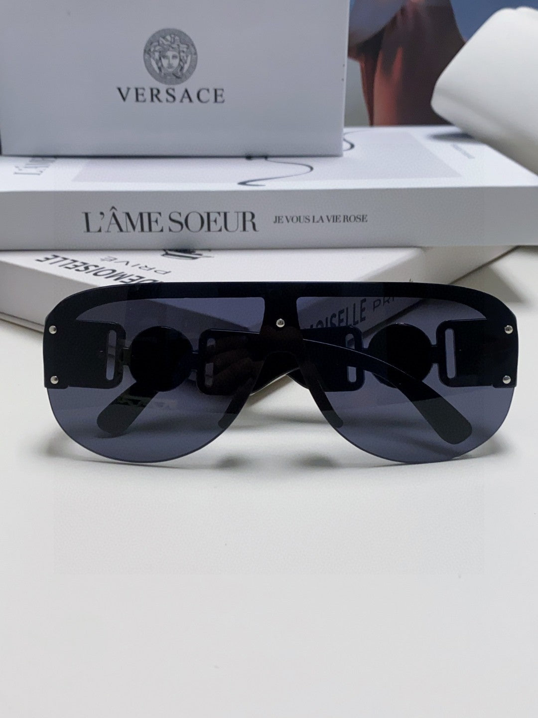 Versace Aviator Blue Lens Sunglasses for Men & Women - detail image 5