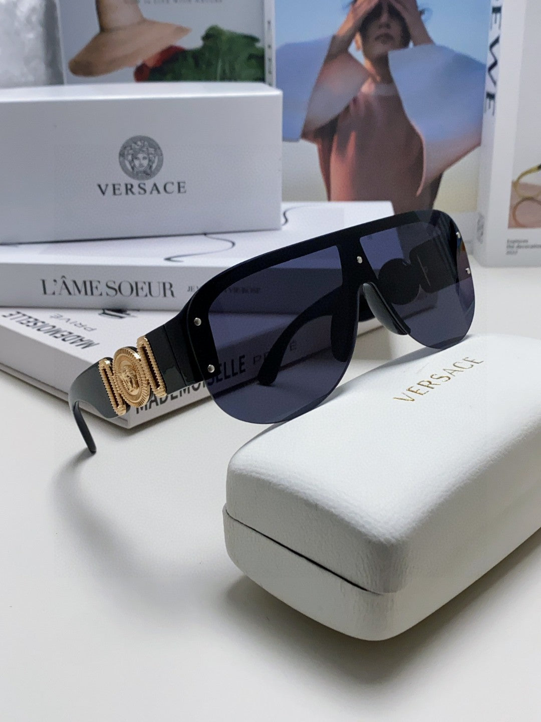 Versace Aviator Blue Lens Sunglasses for Men & Women - detail image 6