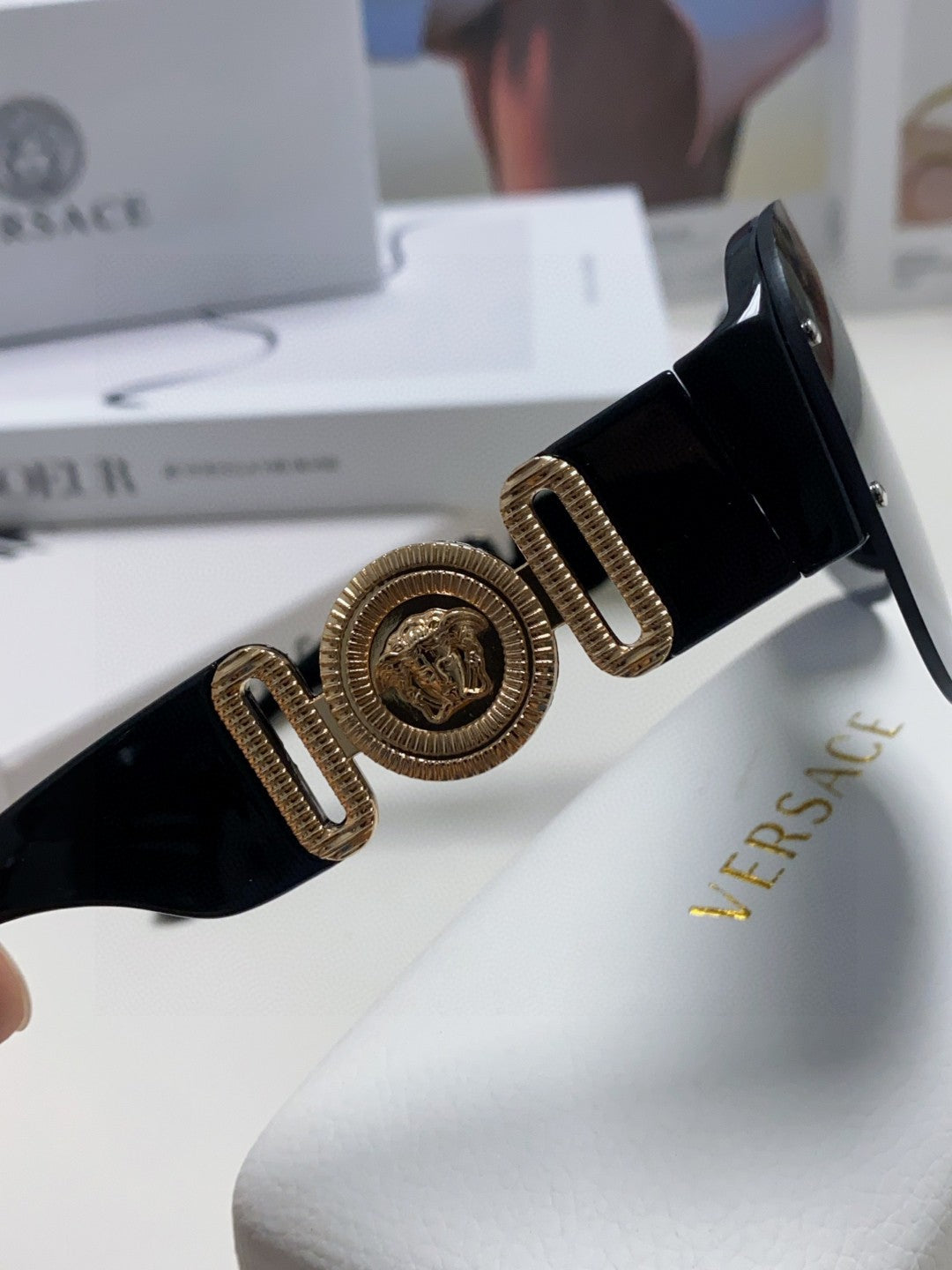 Versace Aviator Blue Lens Sunglasses for Men & Women - detail image 7