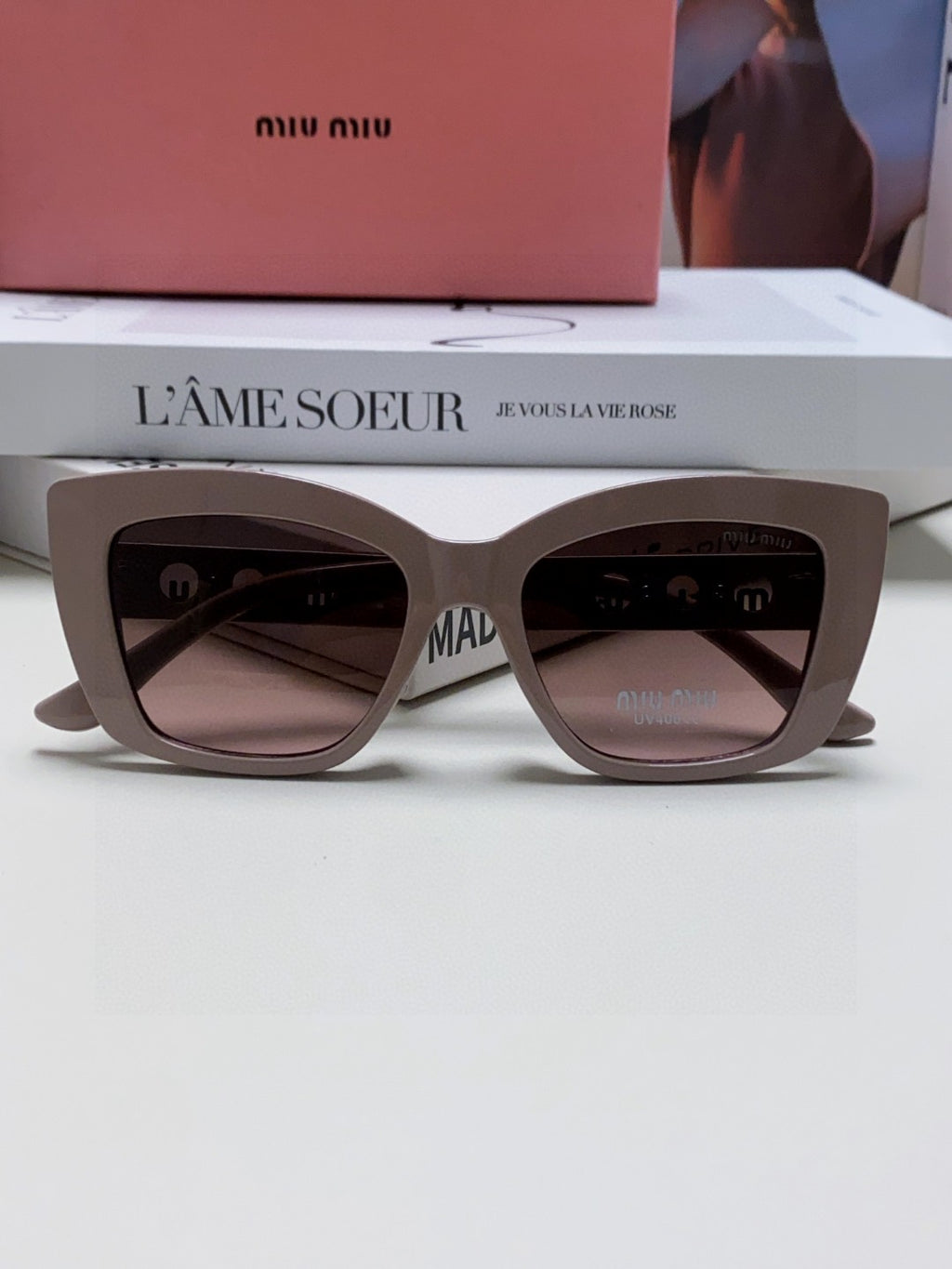 Miu Miu Cat-Eye Silver Lens Sunglasses for Women - 466052 - detail image 6