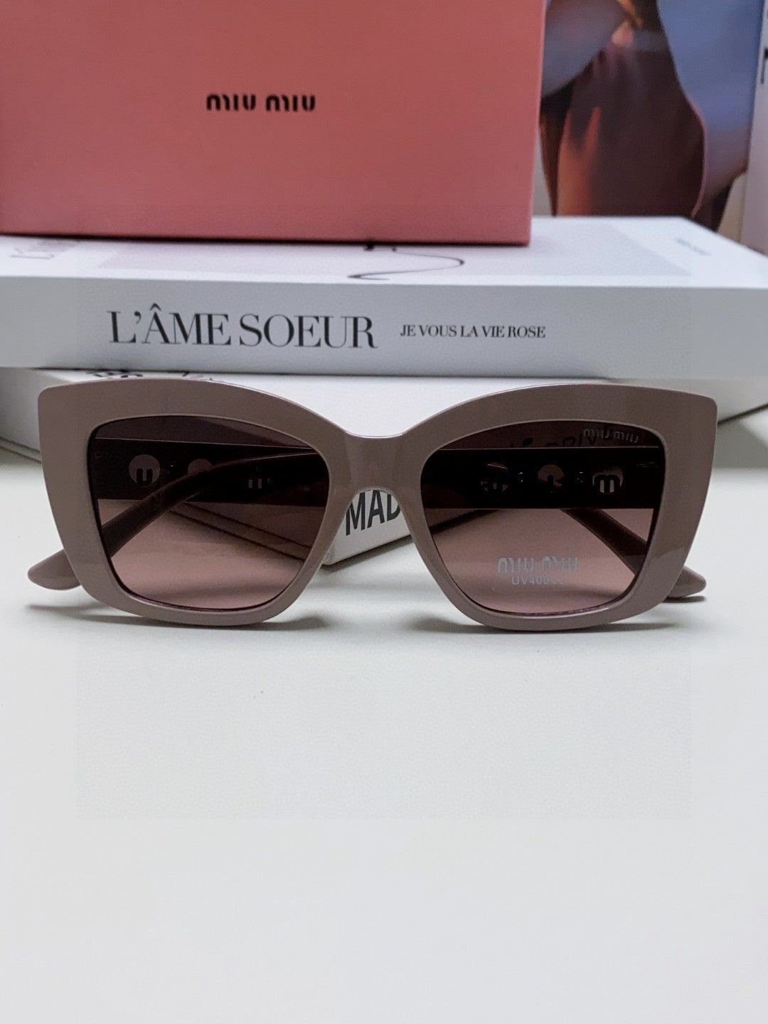 Miu Miu Cat-Eye Silver Lens Sunglasses for Women - 466052 - detail image 6