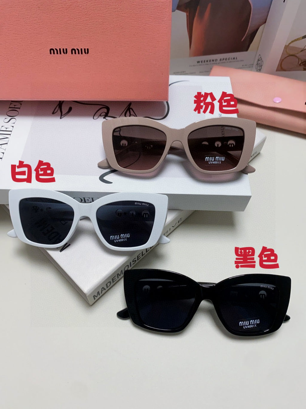 Miu Miu Cat-Eye Silver Lens Sunglasses for Women - 466052 - detail image 9