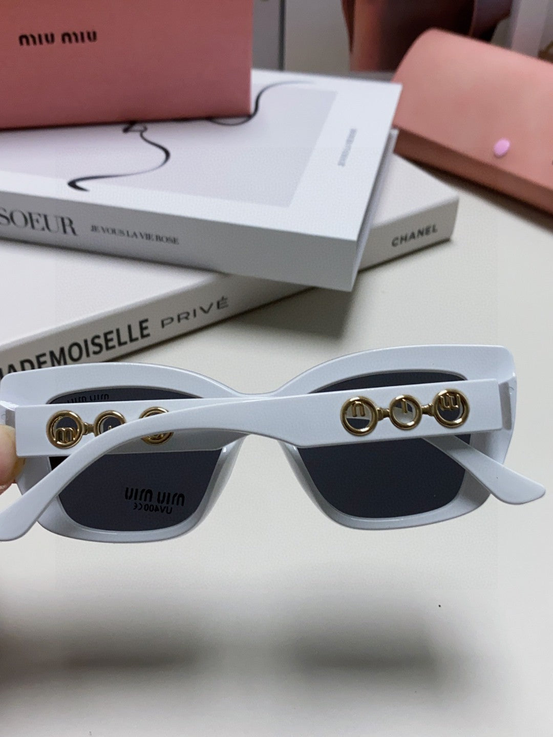 Miu Miu Cat-Eye Blue Lens Sunglasses for Women - 466053 - detail image 4