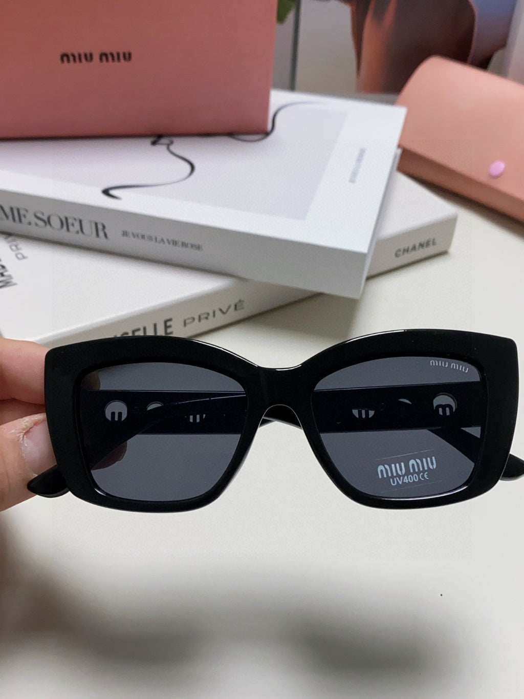 Miu Miu Cat-Eye Gray Lens Sunglasses for Women - 466054 - detail image 2
