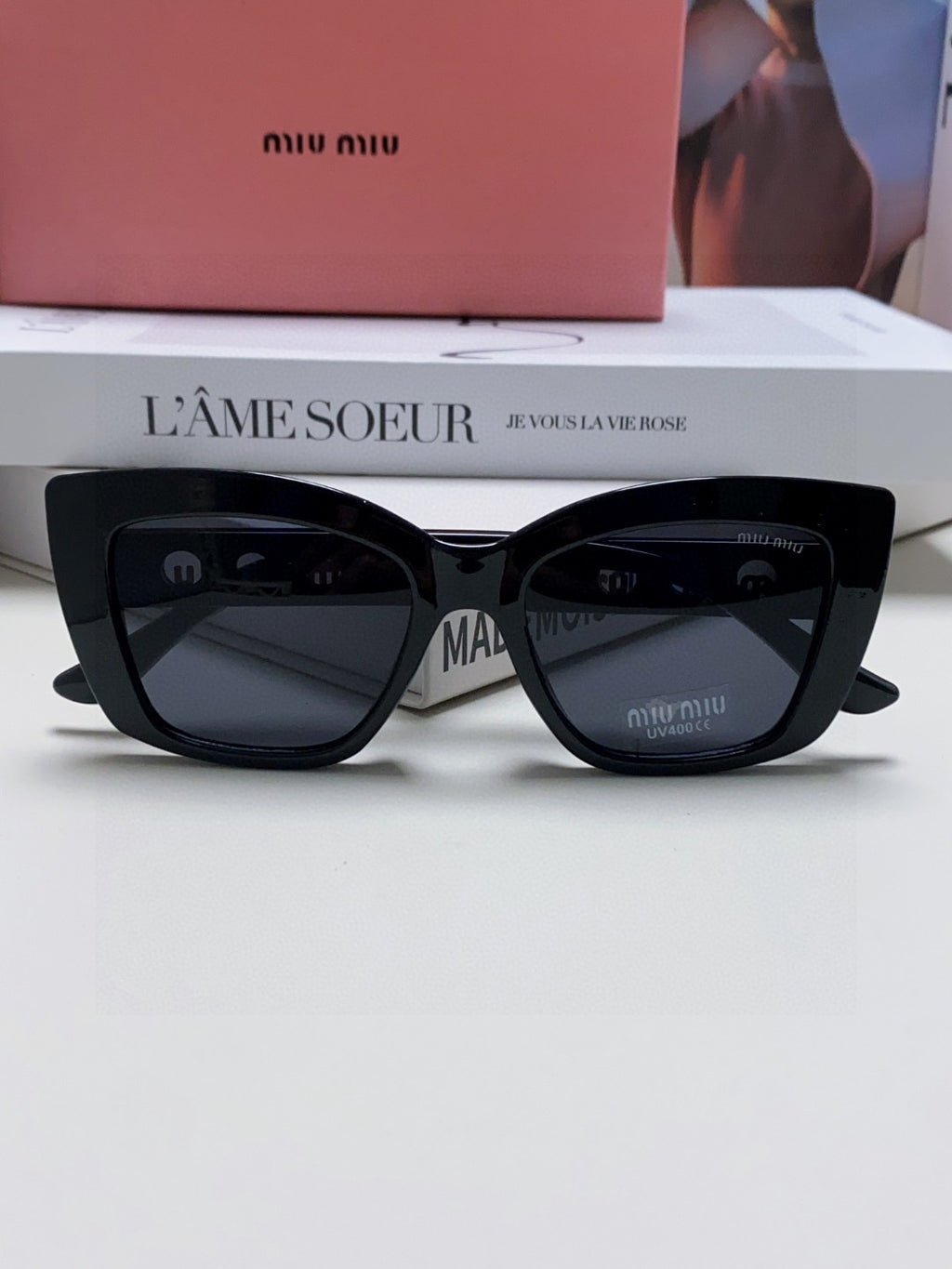 Miu Miu Cat-Eye Gray Lens Sunglasses for Women - 466054 - detail image 5