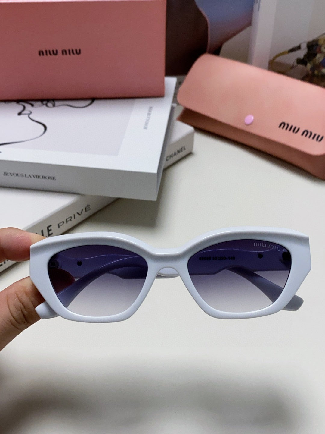 Miu Miu Cat-Eye Gray Lens Sunglasses for Women - 466056