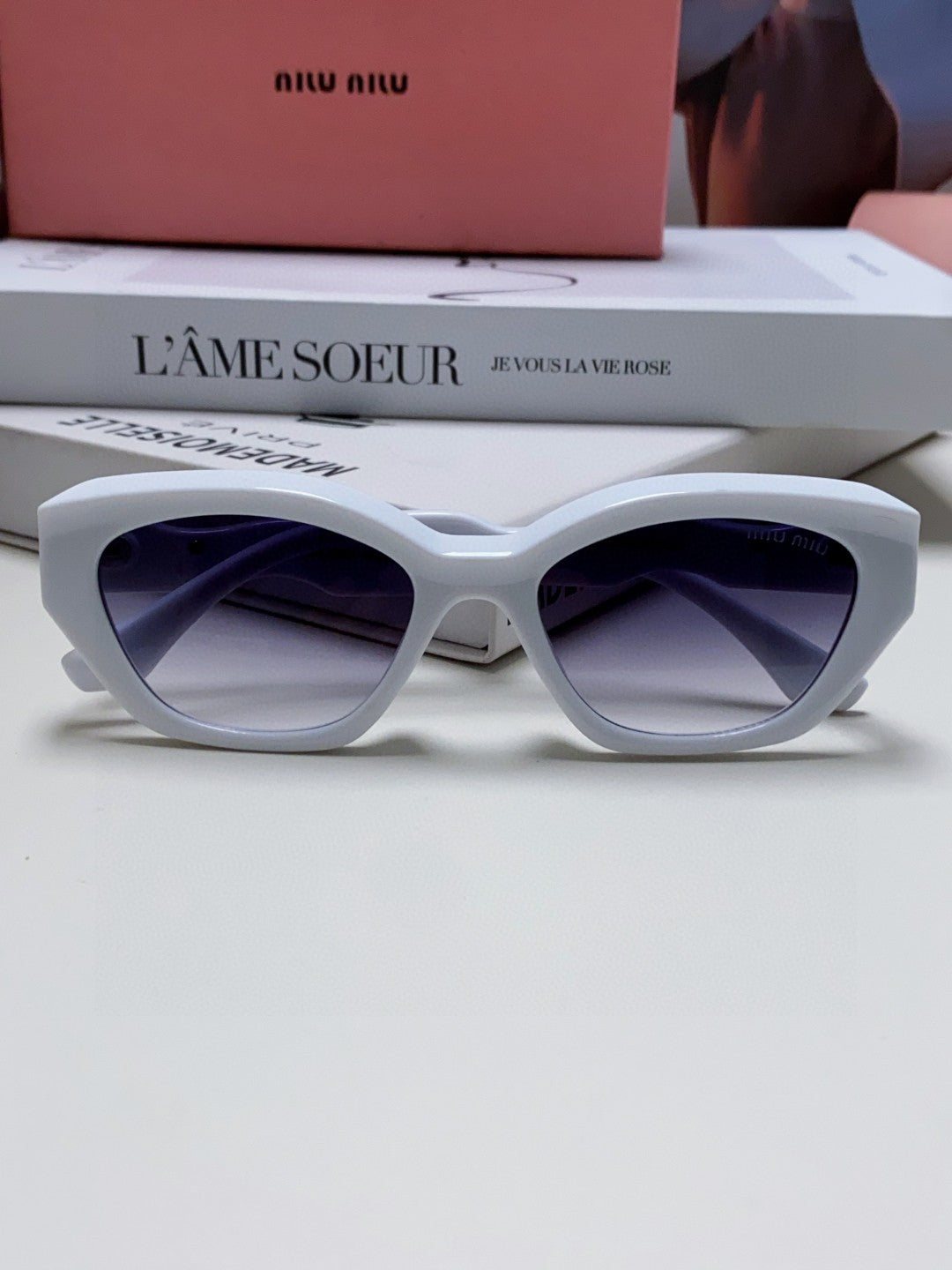 Miu Miu Cat-Eye Gray Lens Sunglasses for Women - 466056 - detail image 4