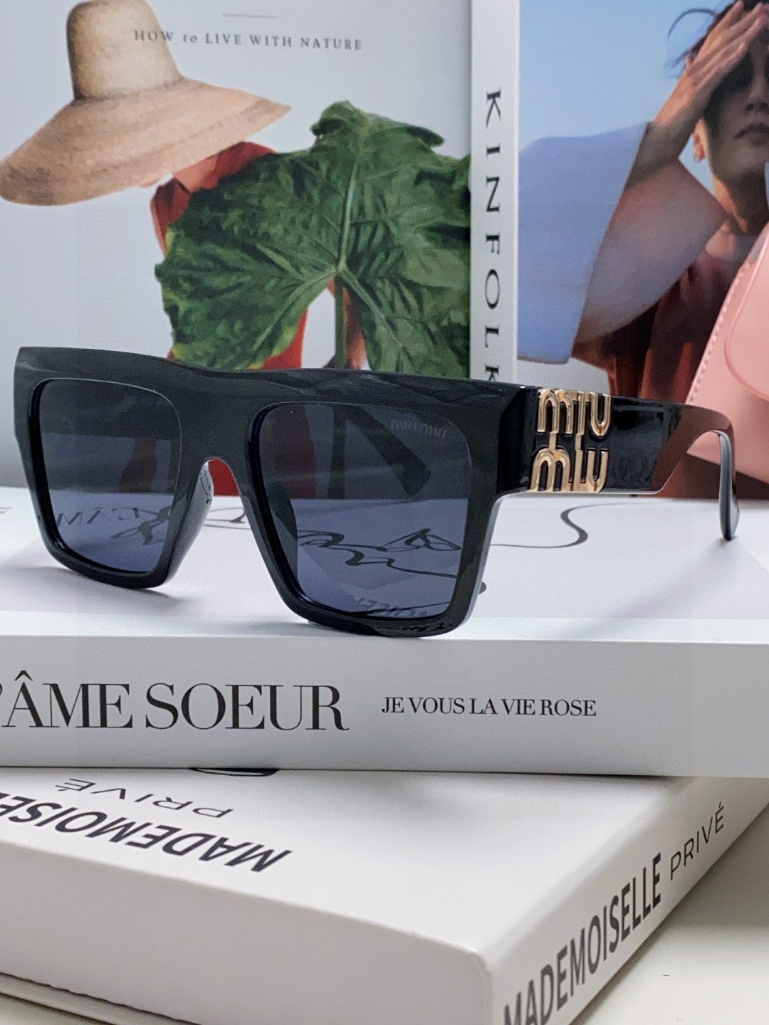 Miu Miu Square Black Lens Sunglasses for Women - detail image 2
