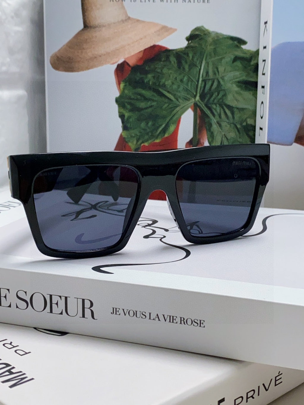 Miu Miu Square Black Lens Sunglasses for Women - detail image 3