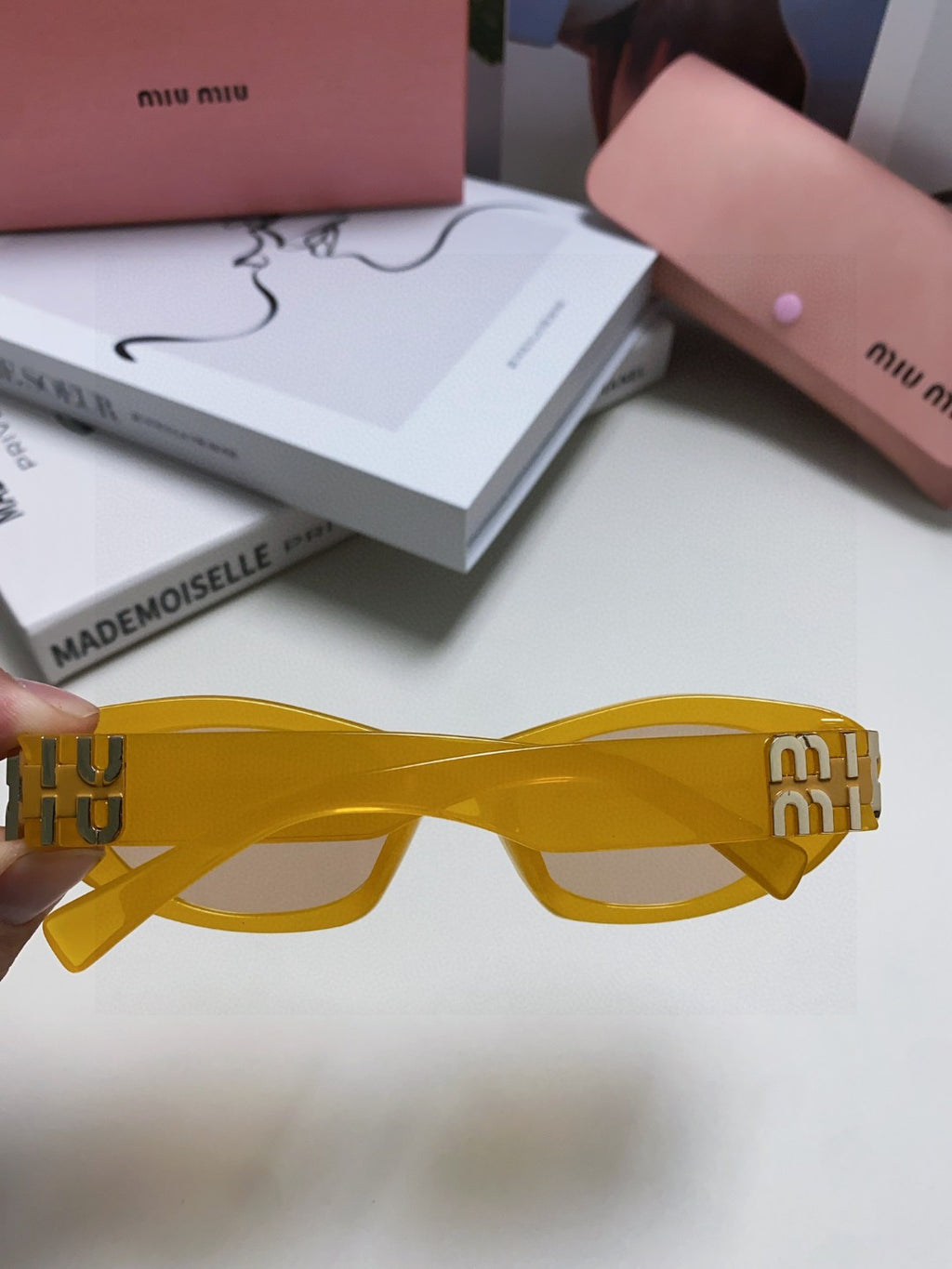 Miu Miu Cat-Eye Orange Lens Sunglasses for Men & Women - 466057 - detail image 4