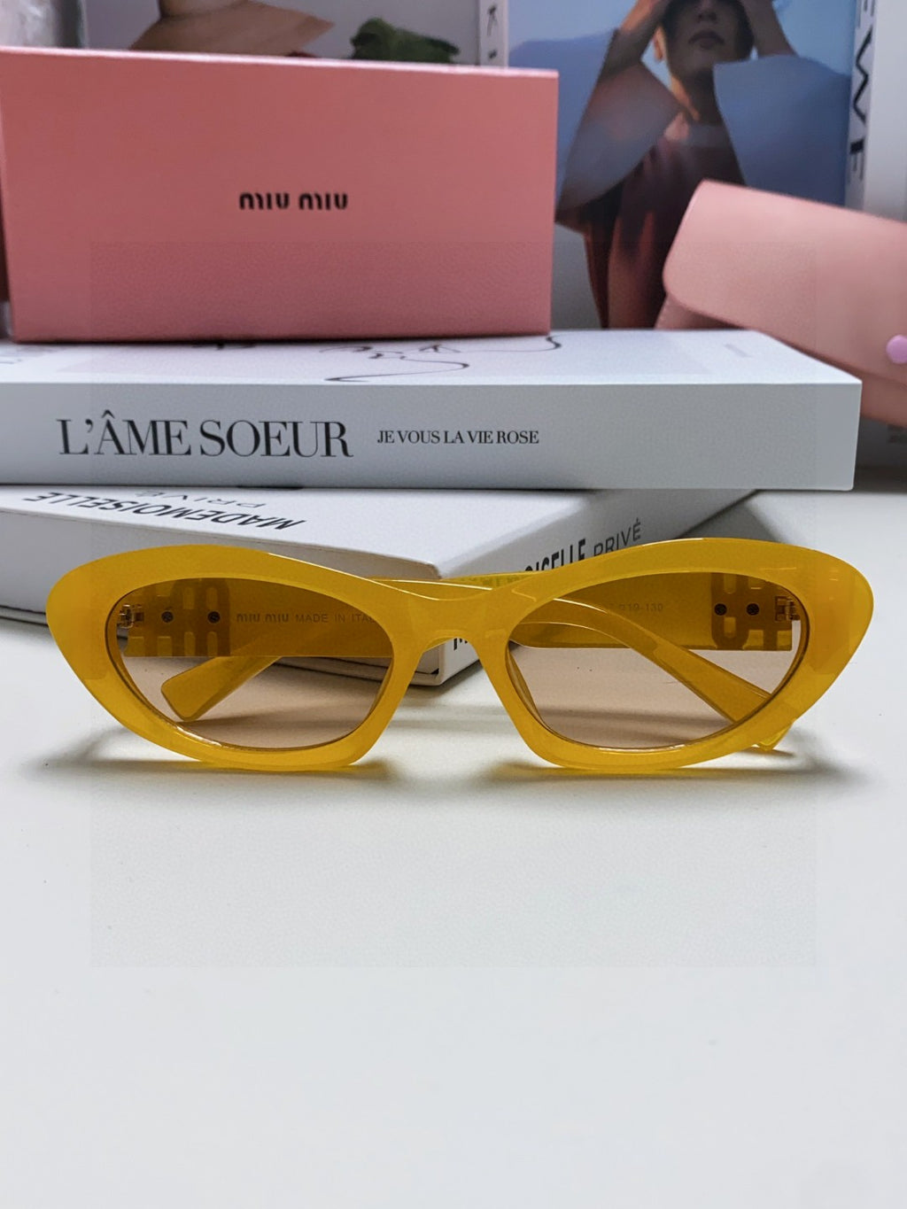 Miu Miu Cat-Eye Orange Lens Sunglasses for Men & Women - 466057 - detail image 6