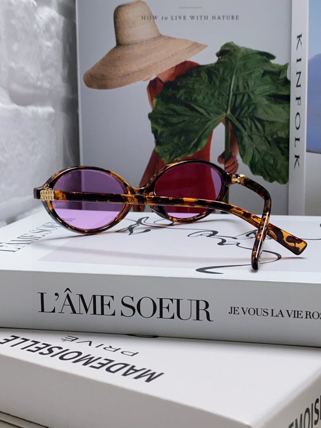 Miu Miu Round Purple Lens Sunglasses for Men & Women - detail image 2