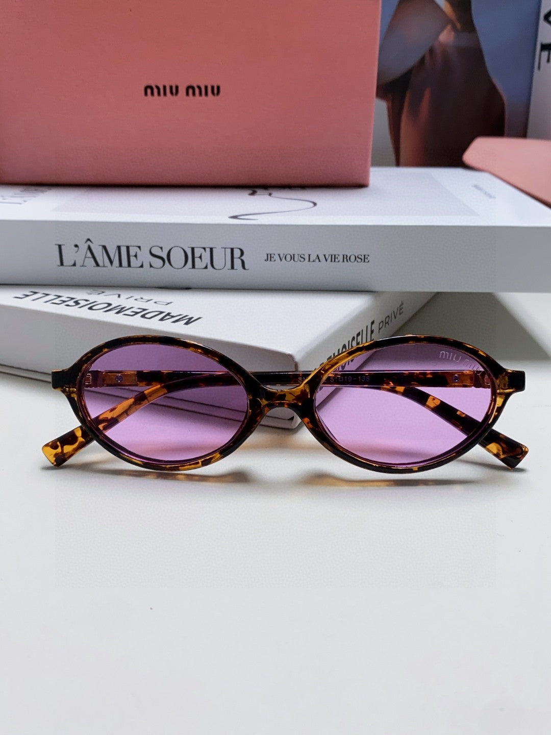 Miu Miu Round Purple Lens Sunglasses for Men & Women - detail image 6