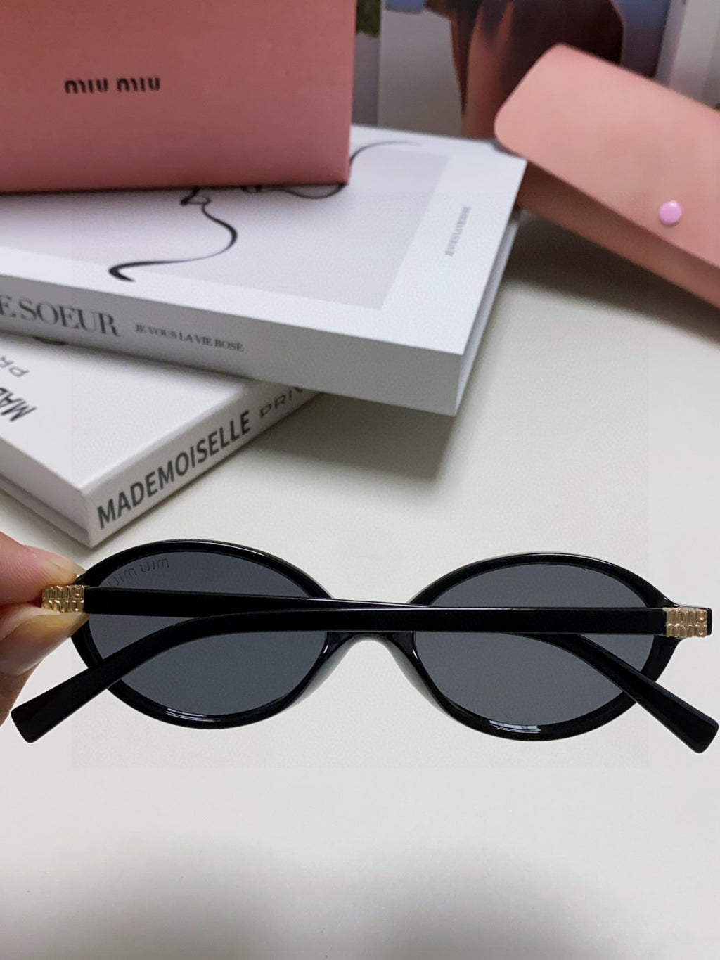 Miu Miu Round Gray Lens Sunglasses for Men & Women - detail image 4
