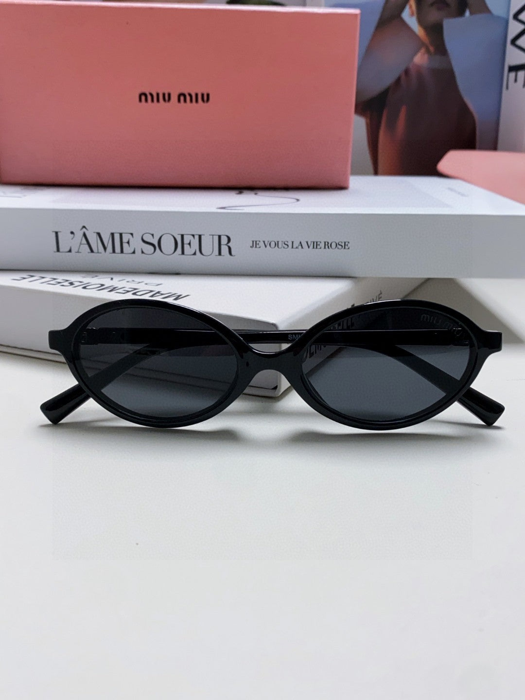 Miu Miu Round Gray Lens Sunglasses for Men & Women - detail image 6