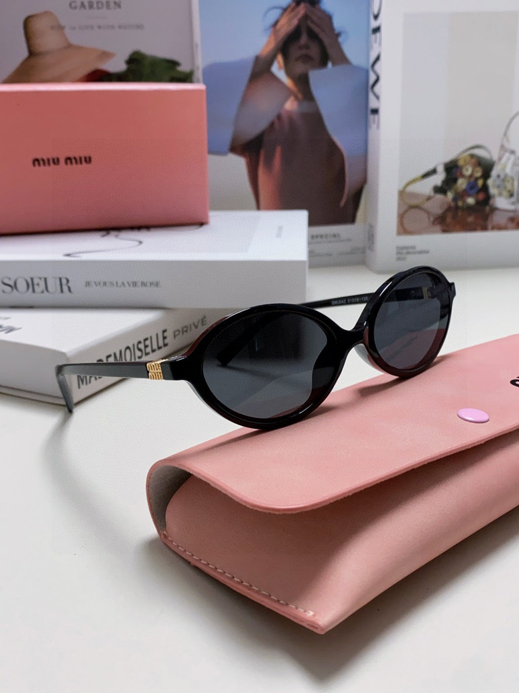 Miu Miu Round Gray Lens Sunglasses for Men & Women - detail image 7