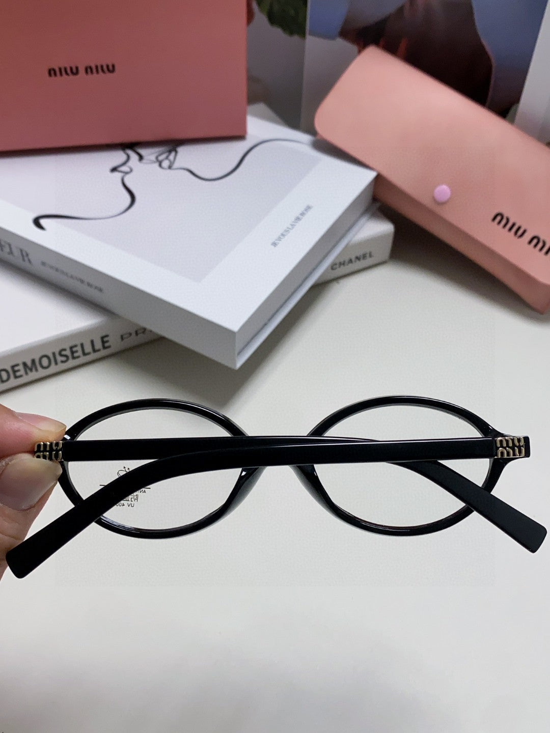 Miu Miu Round Gold Lens Sunglasses for Men & Women - detail image 4