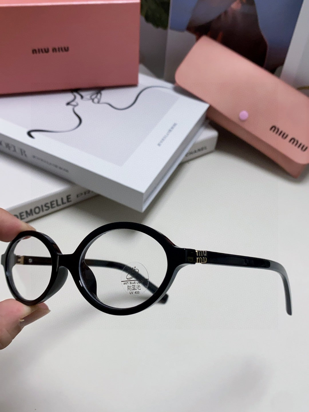 Miu Miu Round Gold Lens Sunglasses for Men & Women - detail image 5
