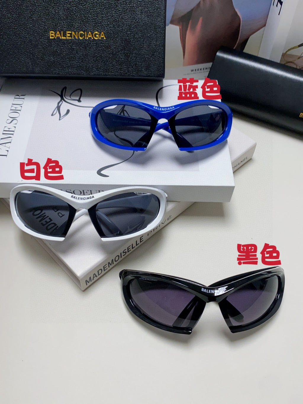 Balenciaga BB0318S Fashion Blue Lens Sunglasses for Men & Women - 466015 - detail image 9