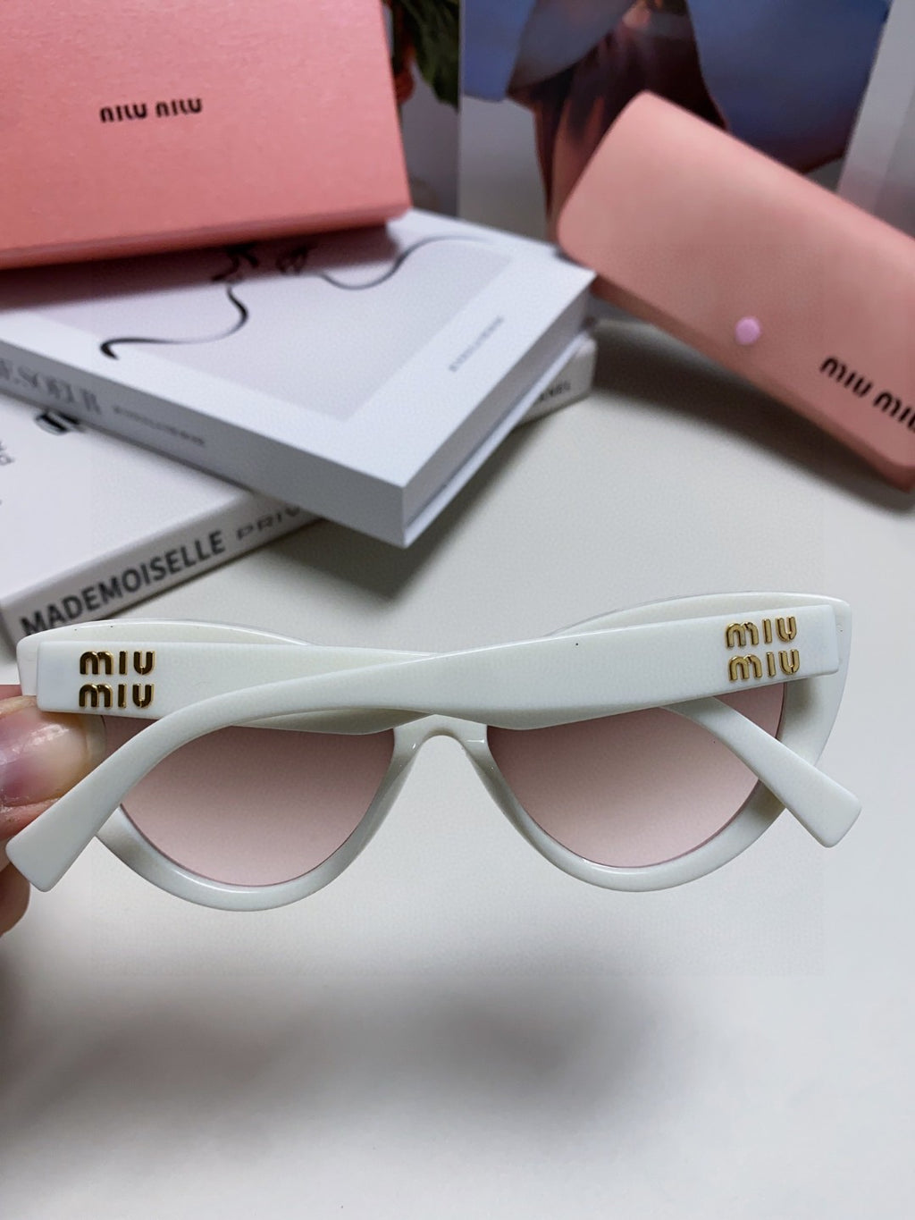Miu Miu Cat-Eye Silver Lens Sunglasses for Men & Women - 487696 - detail image 4