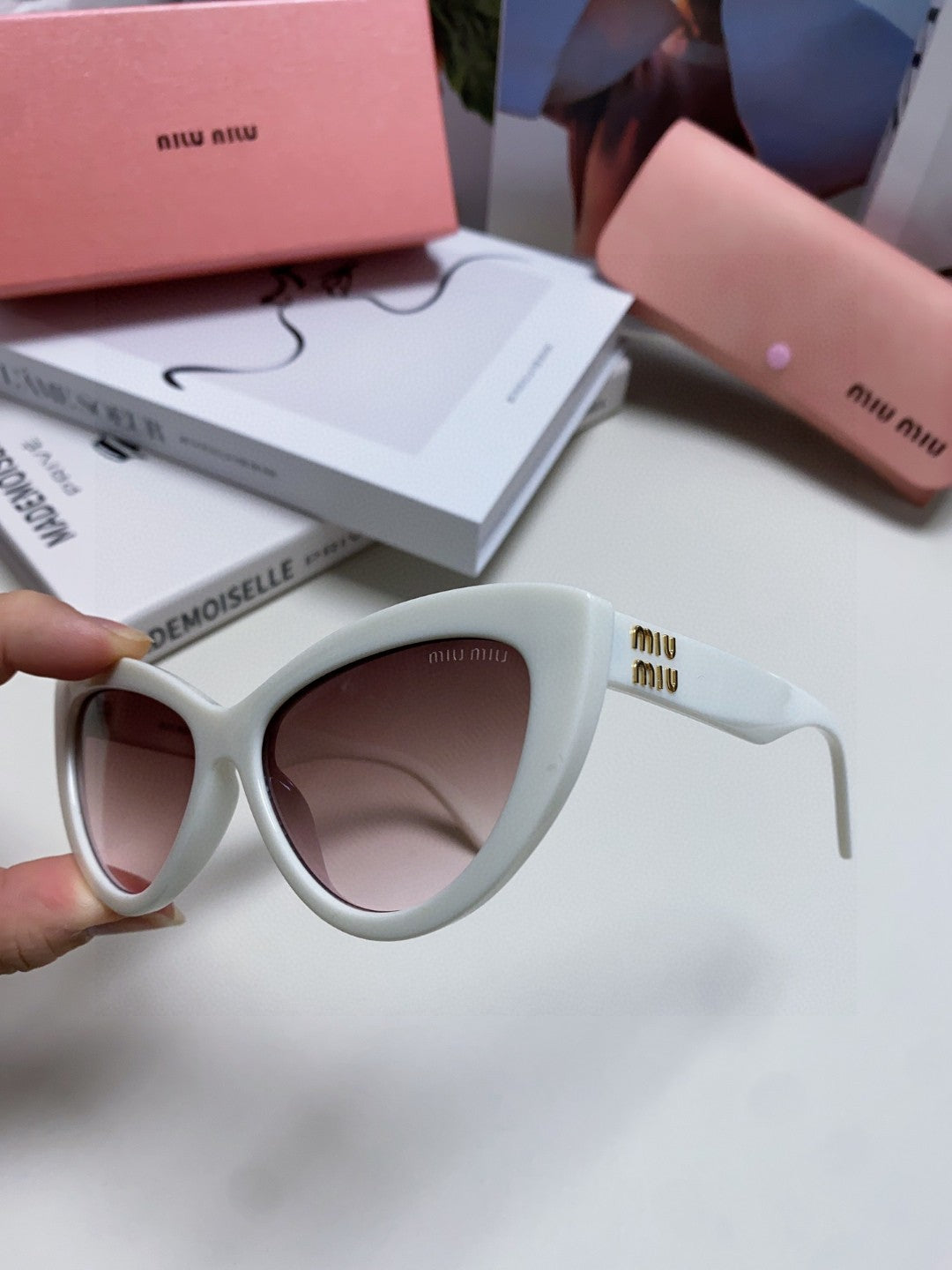 Miu Miu Cat-Eye Silver Lens Sunglasses for Men & Women - 432706 - detail image 5
