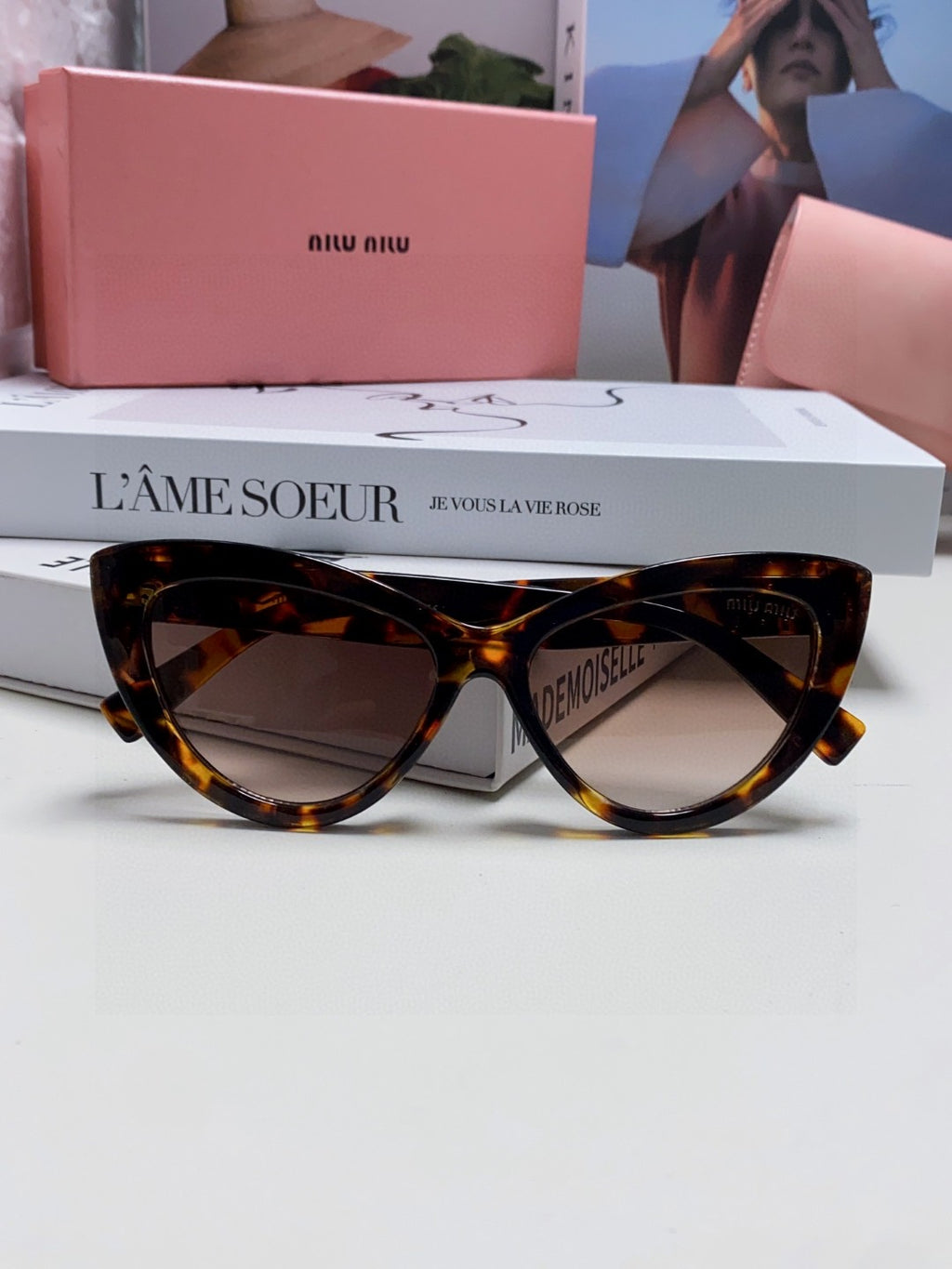 Miu Miu Cat-Eye Brown Lens Sunglasses for Men & Women - 432707 - detail image 8