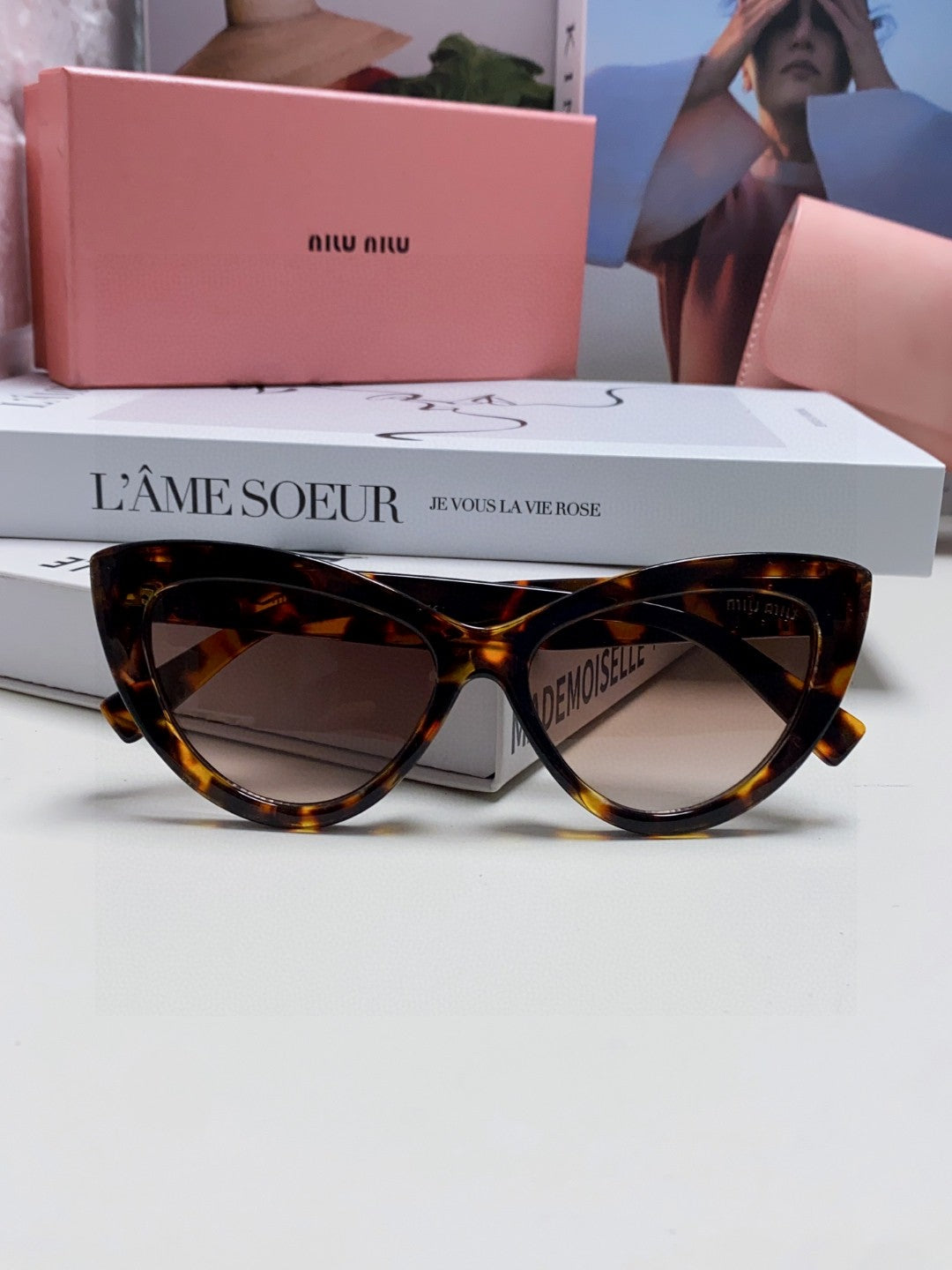 Miu Miu Cat-Eye Brown Lens Sunglasses for Men & Women - 432707 - detail image 8