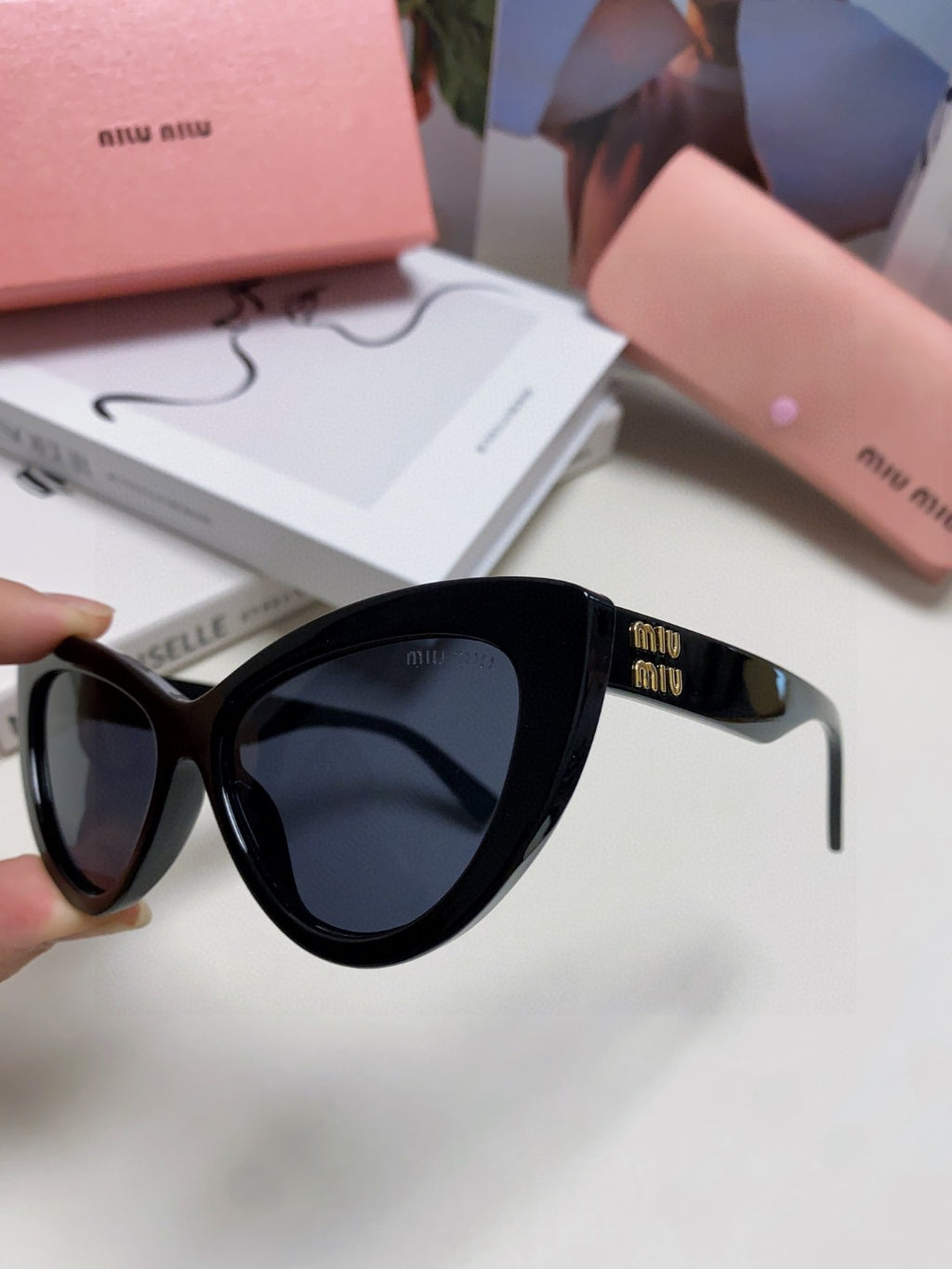 Miu Miu Cat-Eye Gray Lens Sunglasses for Men & Women - 432708 - detail image 7