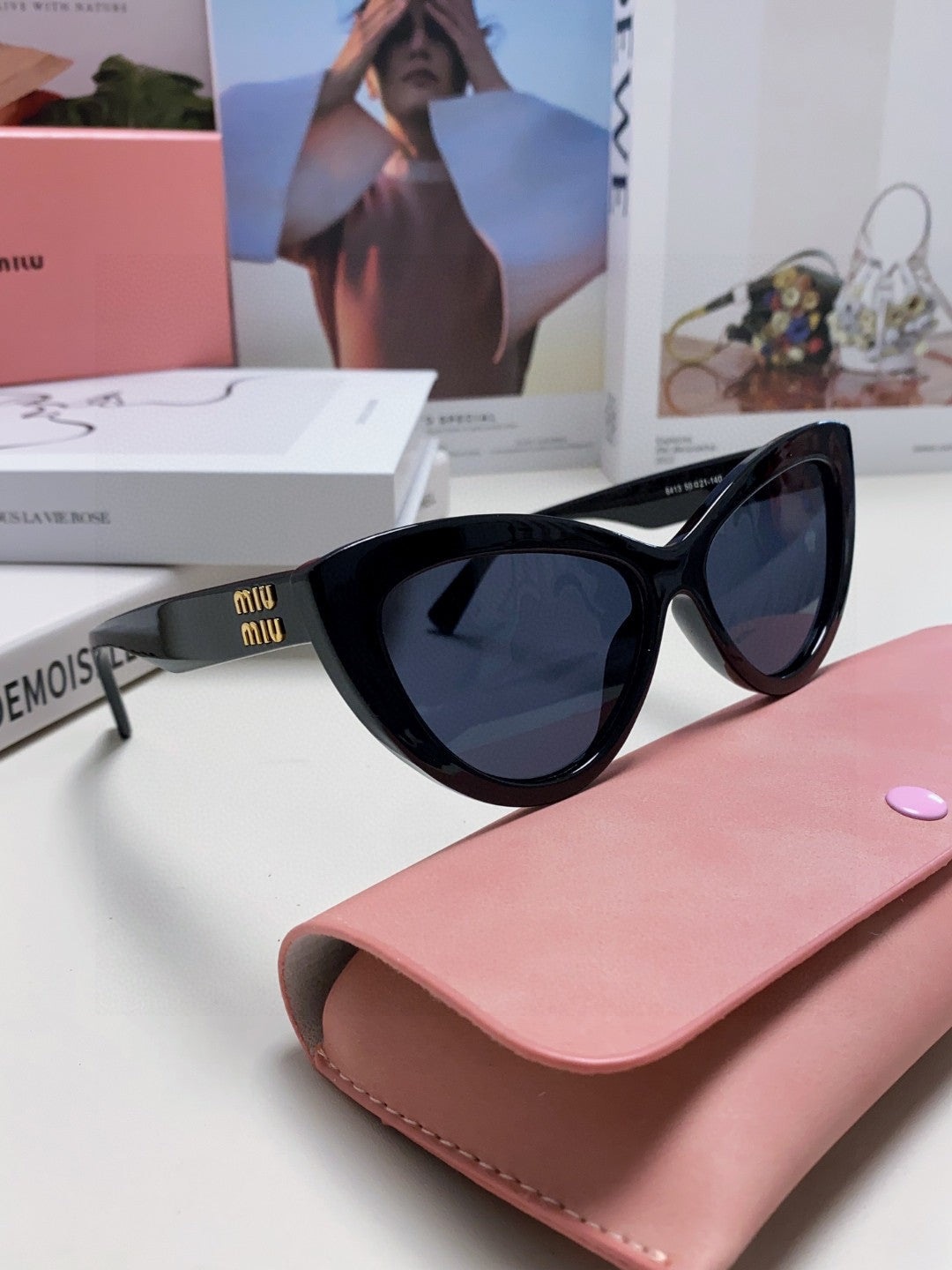 Miu Miu Cat-Eye Gray Lens Sunglasses for Men & Women - detail image 9