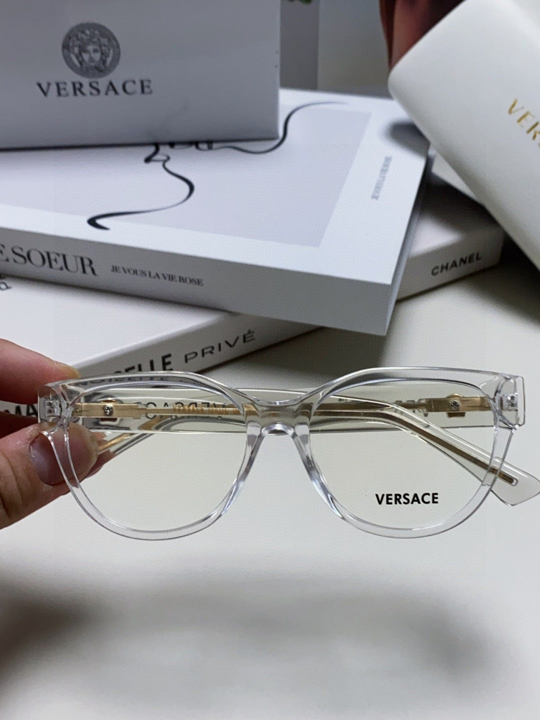 Versace Round Gray Lens Sunglasses for Women - detail image 2