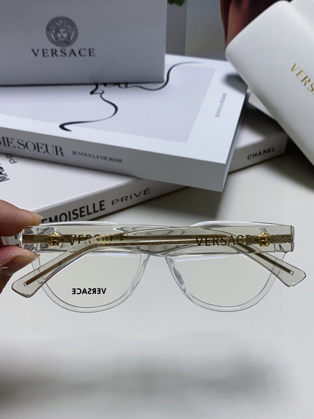 Versace Round Gray Lens Sunglasses for Women - detail image 3