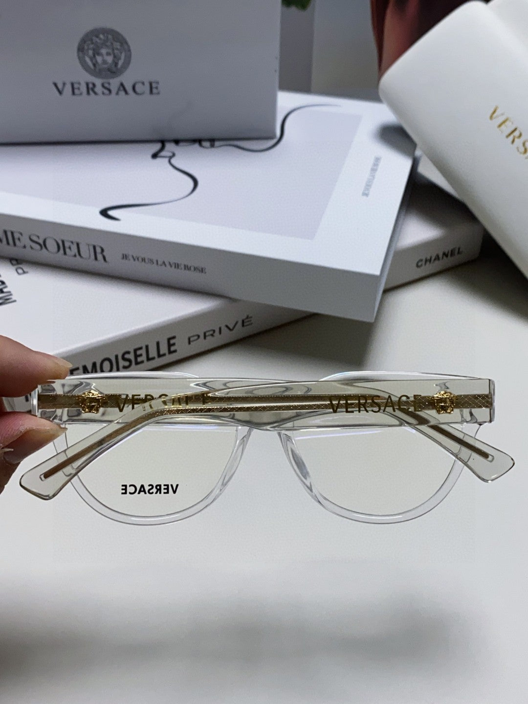 Versace Round Gray Lens Sunglasses for Women - detail image 3