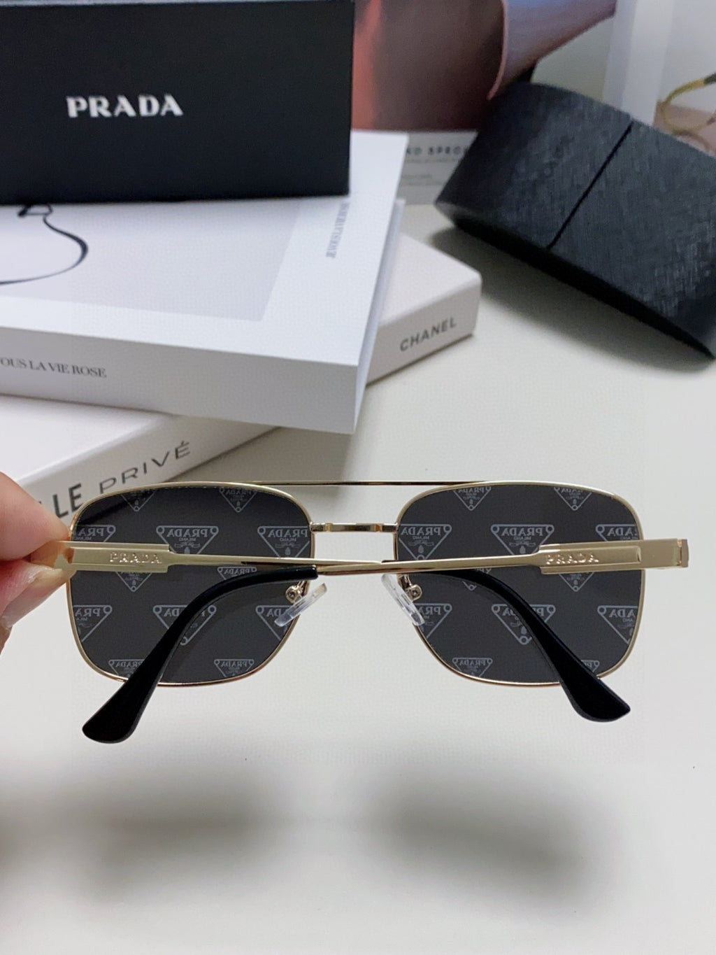 Prada Square Silver Lens Sunglasses for Men & Women - 998154 - detail image 4