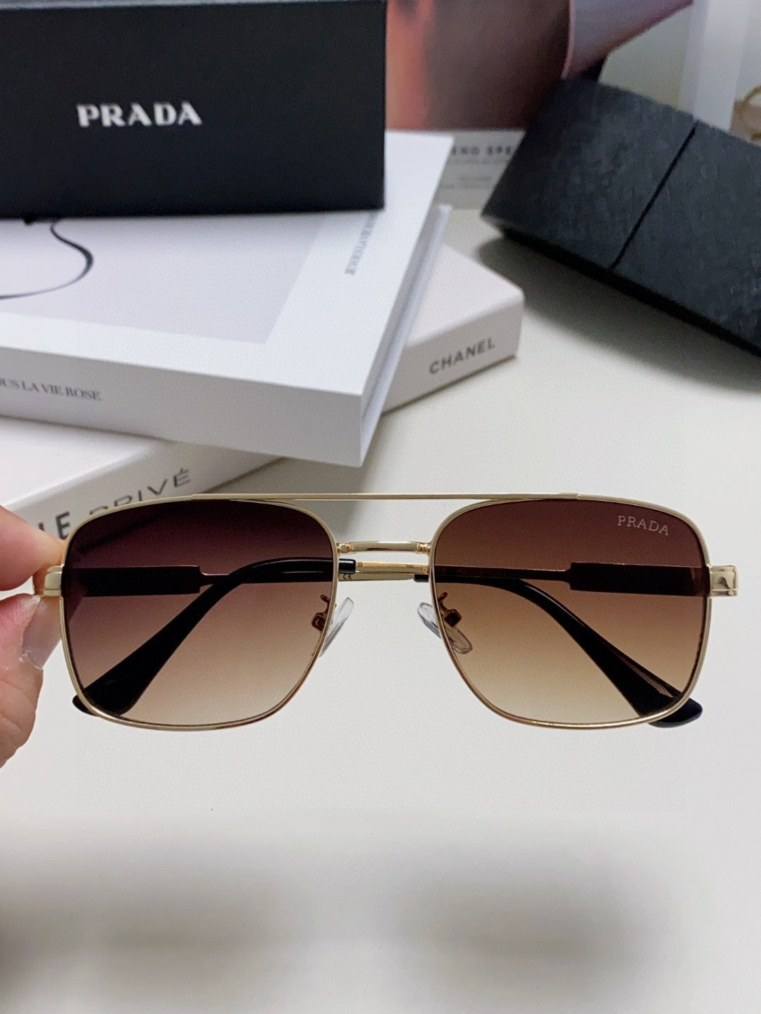 Prada Square Silver Lens Sunglasses for Men & Women - 998155 - detail image 2