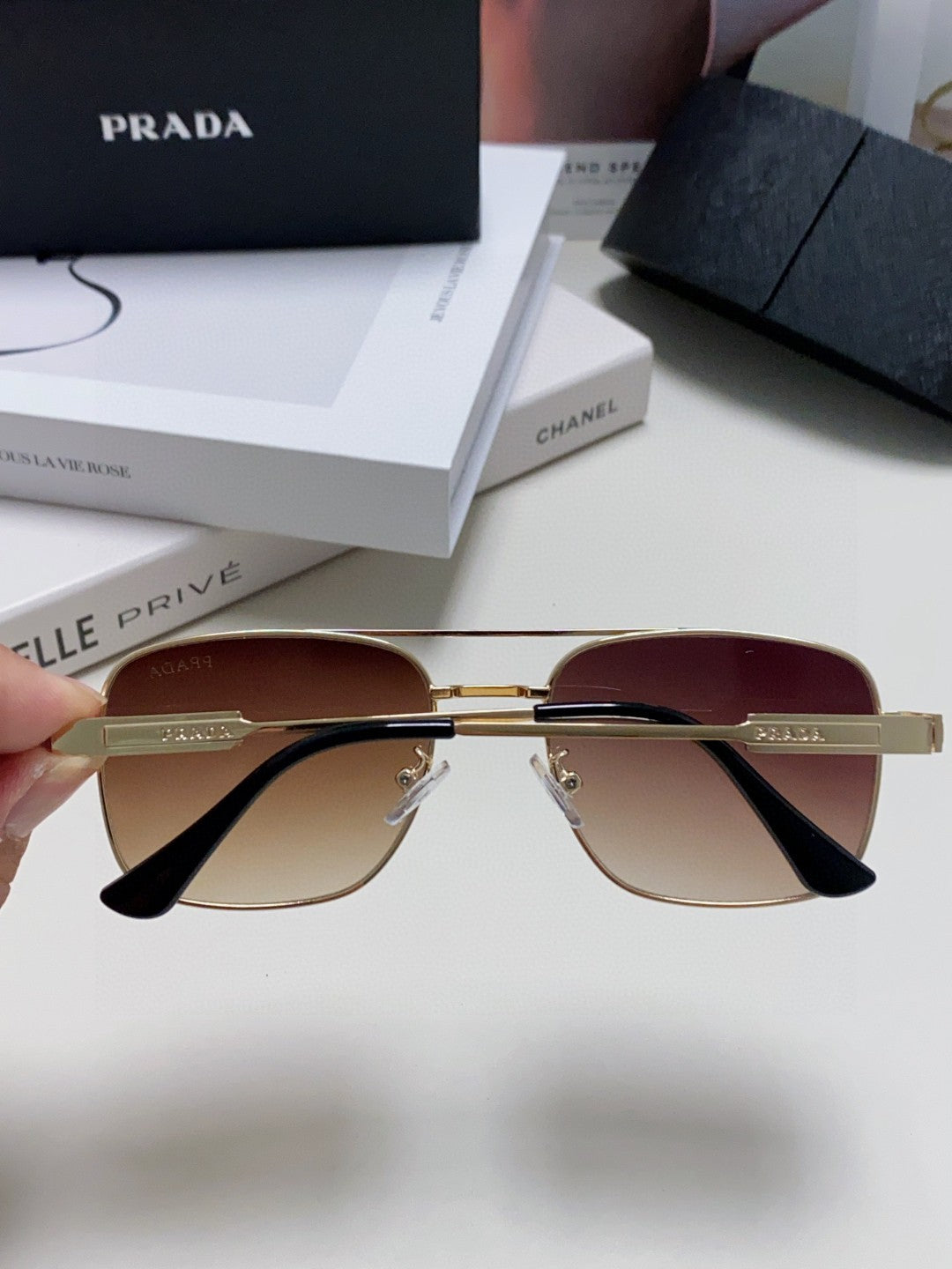 Prada Square Silver Lens Sunglasses for Men & Women - 998155 - detail image 3