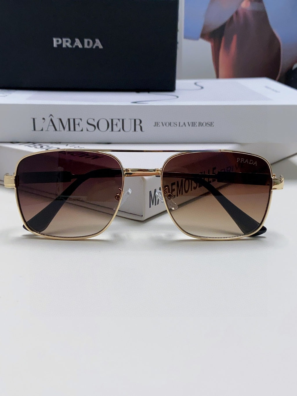 Prada Square Silver Lens Sunglasses for Men & Women - 998155 - detail image 5