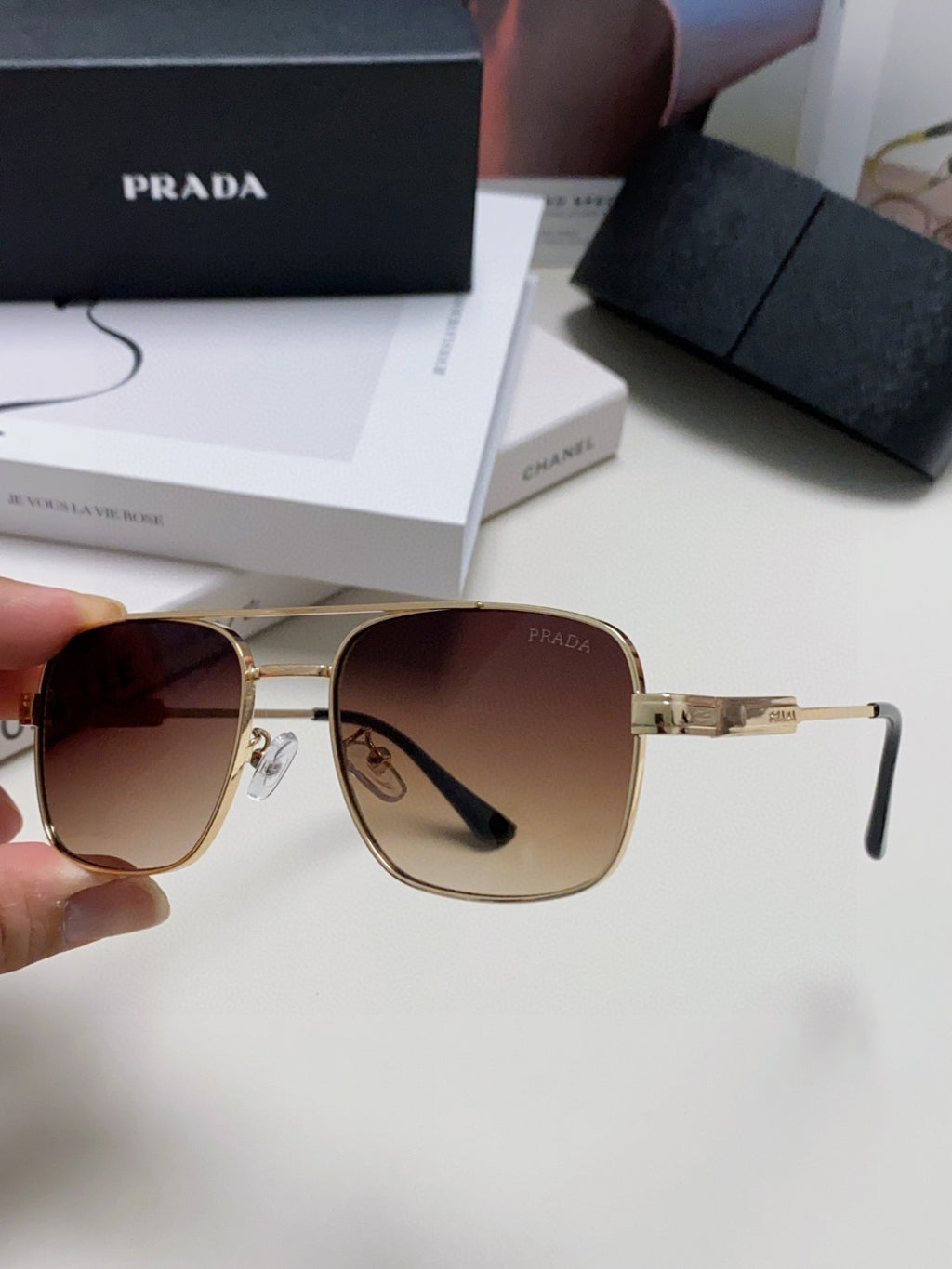 Prada Square Silver Lens Sunglasses for Men & Women - 998155 - detail image 4