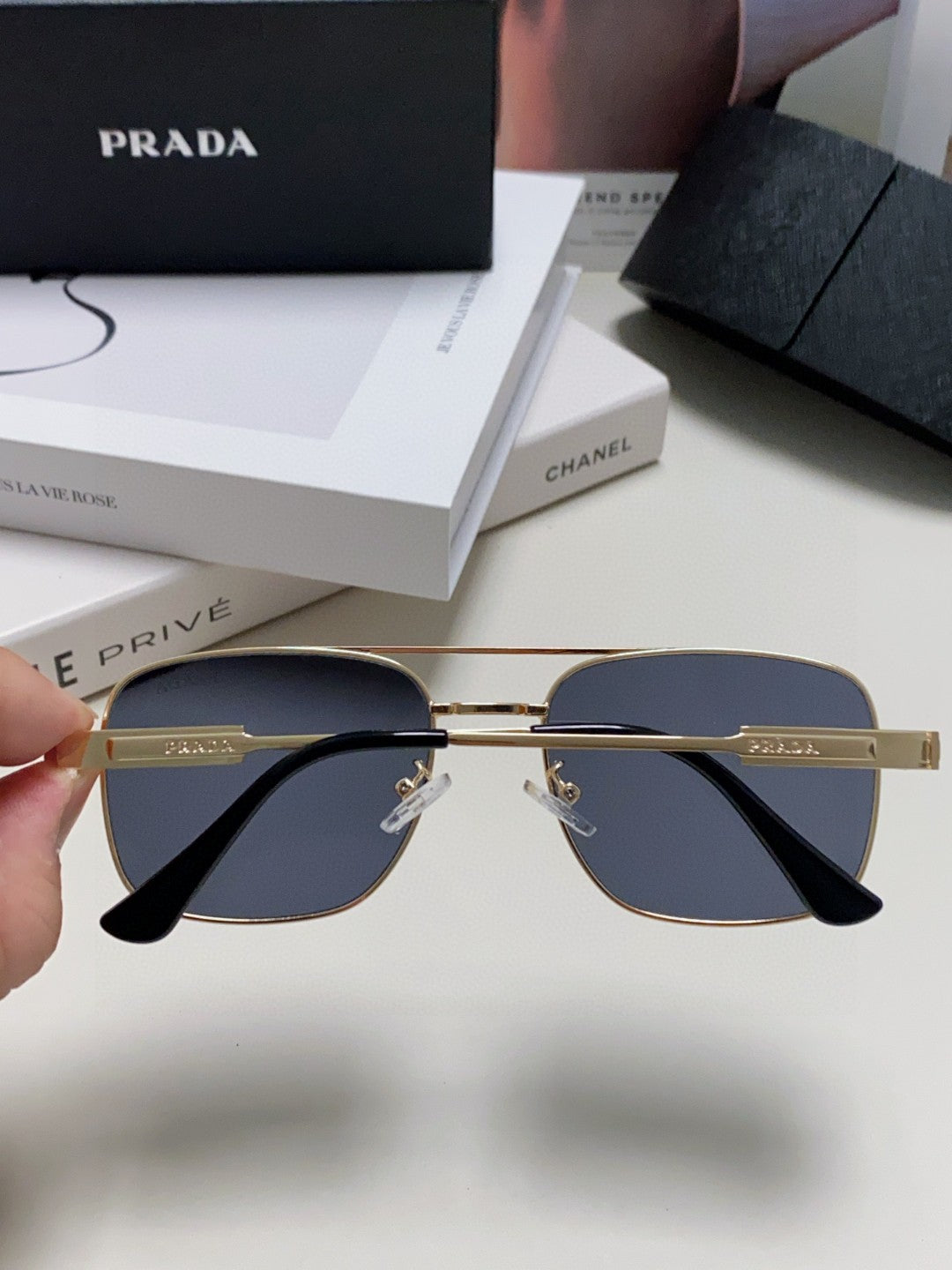 Prada Square Gray Lens Sunglasses for Men & Women - 998156 - detail image 3