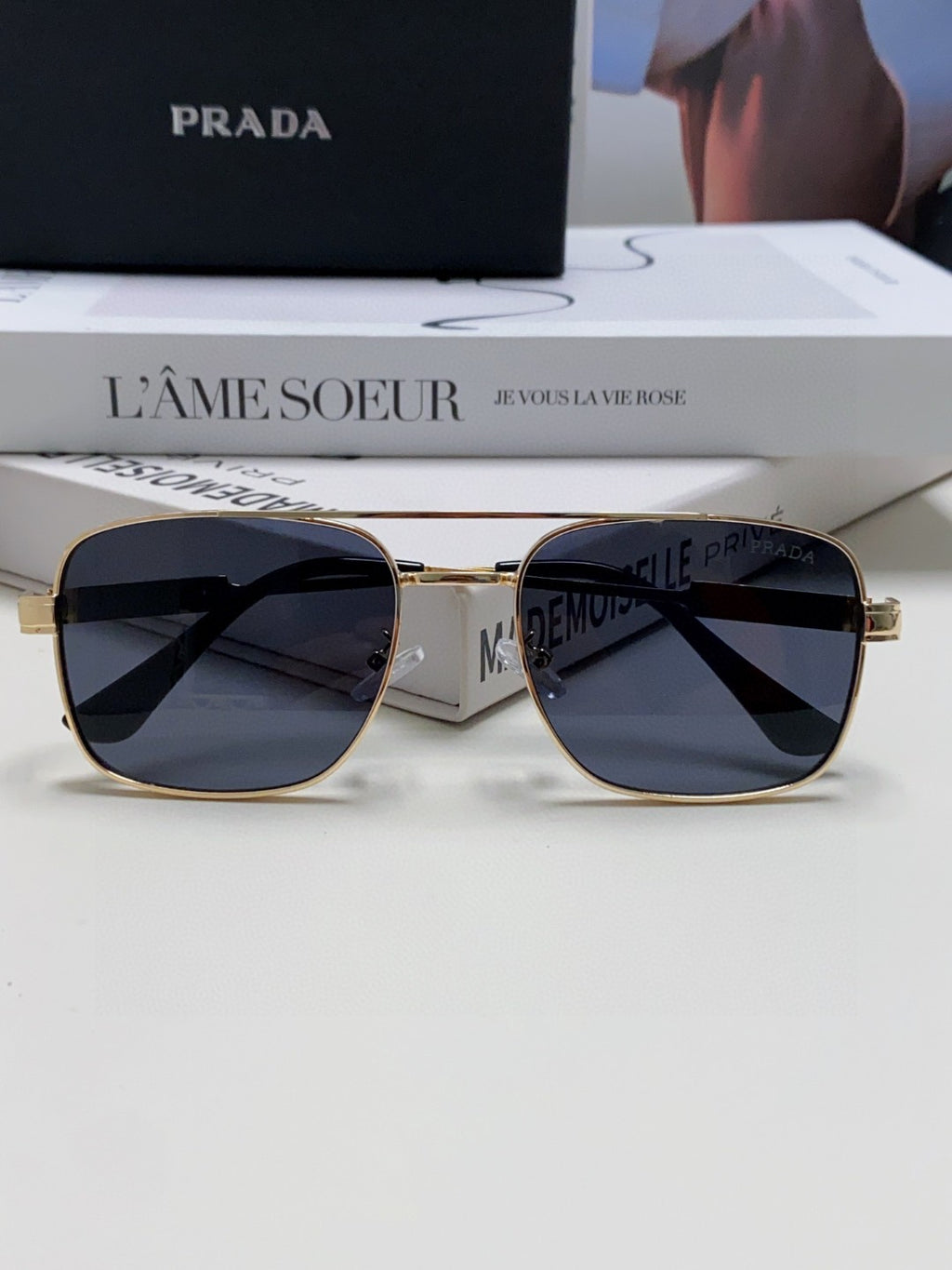 Prada Square Gray Lens Sunglasses for Men & Women - 998156 - detail image 5