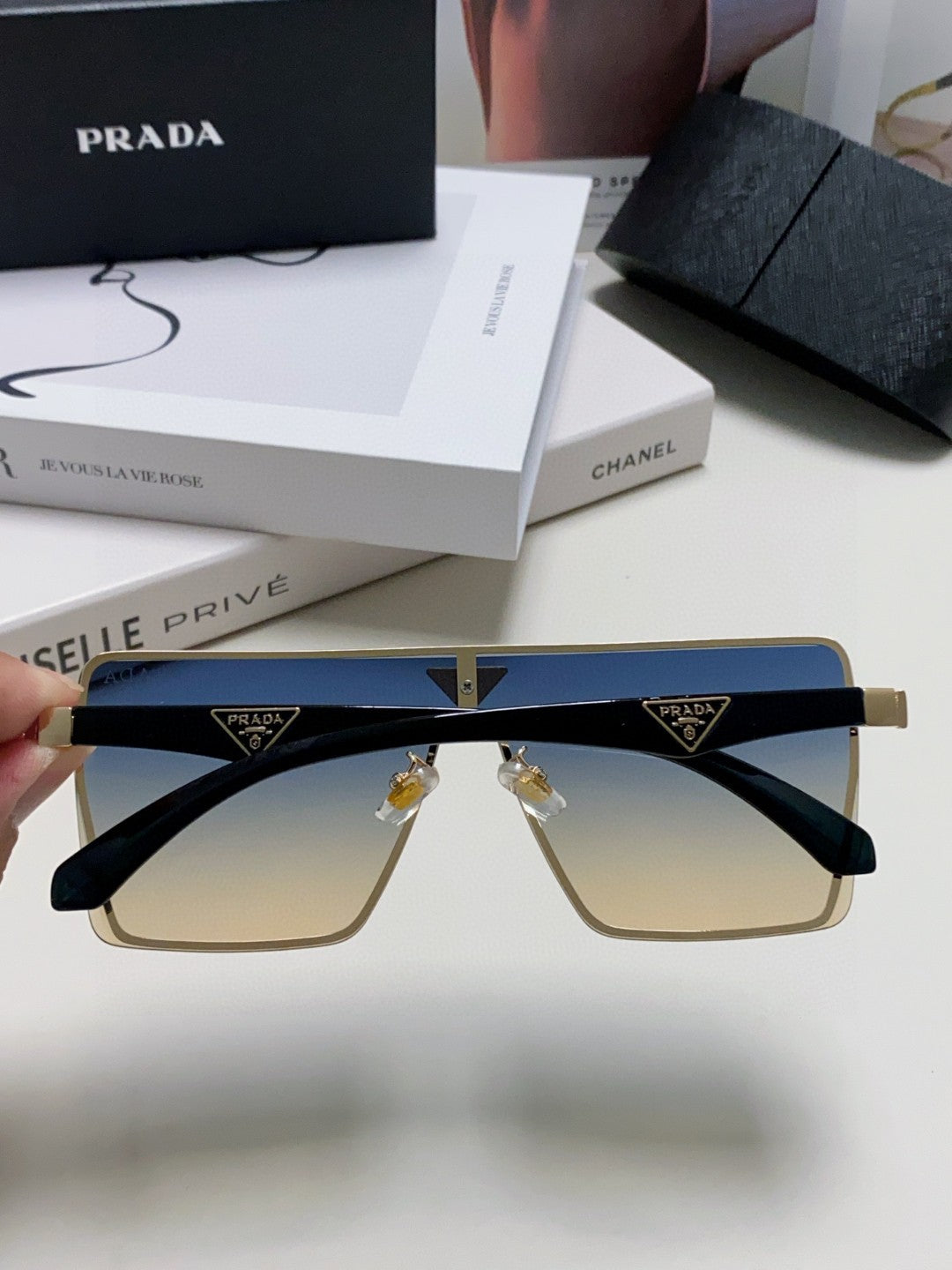 Prada Oversized Silver Lens Sunglasses for Men & Women - 998157 - detail image 4