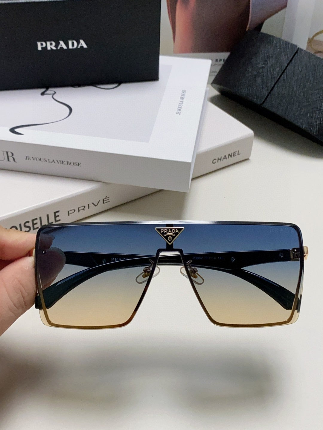 Prada Oversized Silver Lens Sunglasses for Men & Women - 998157 - detail image 3