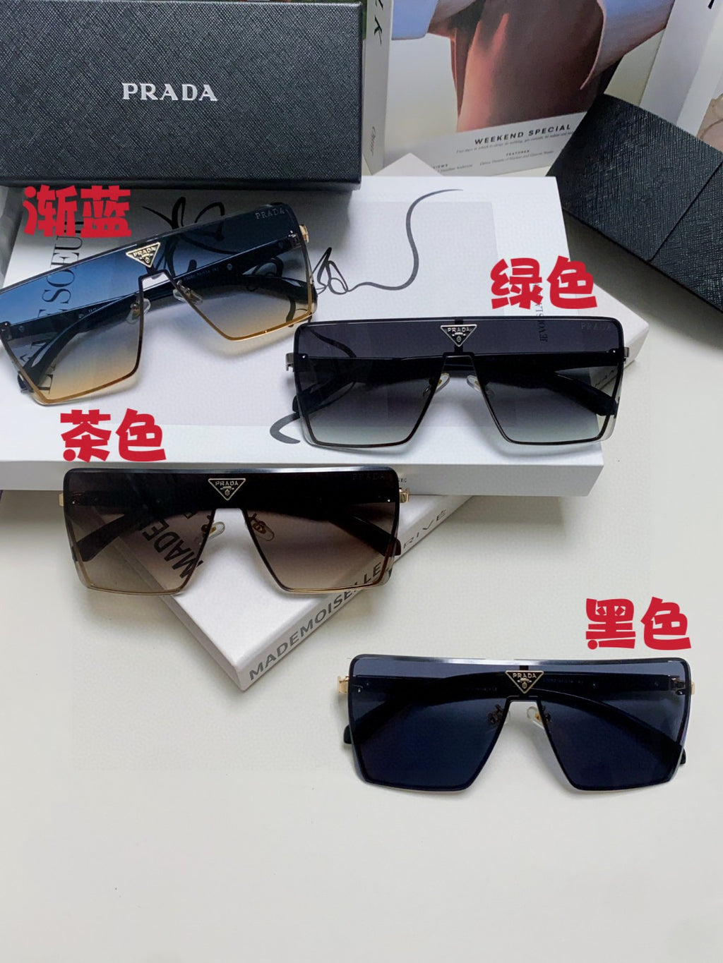 Prada Oversized Silver Lens Sunglasses for Men & Women - 998157 - detail image 9