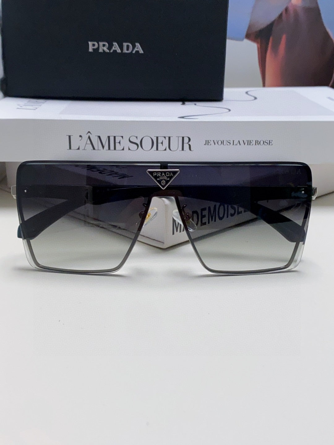 Prada Oversized Silver Lens Sunglasses for Men & Women - 998158 - detail image 6