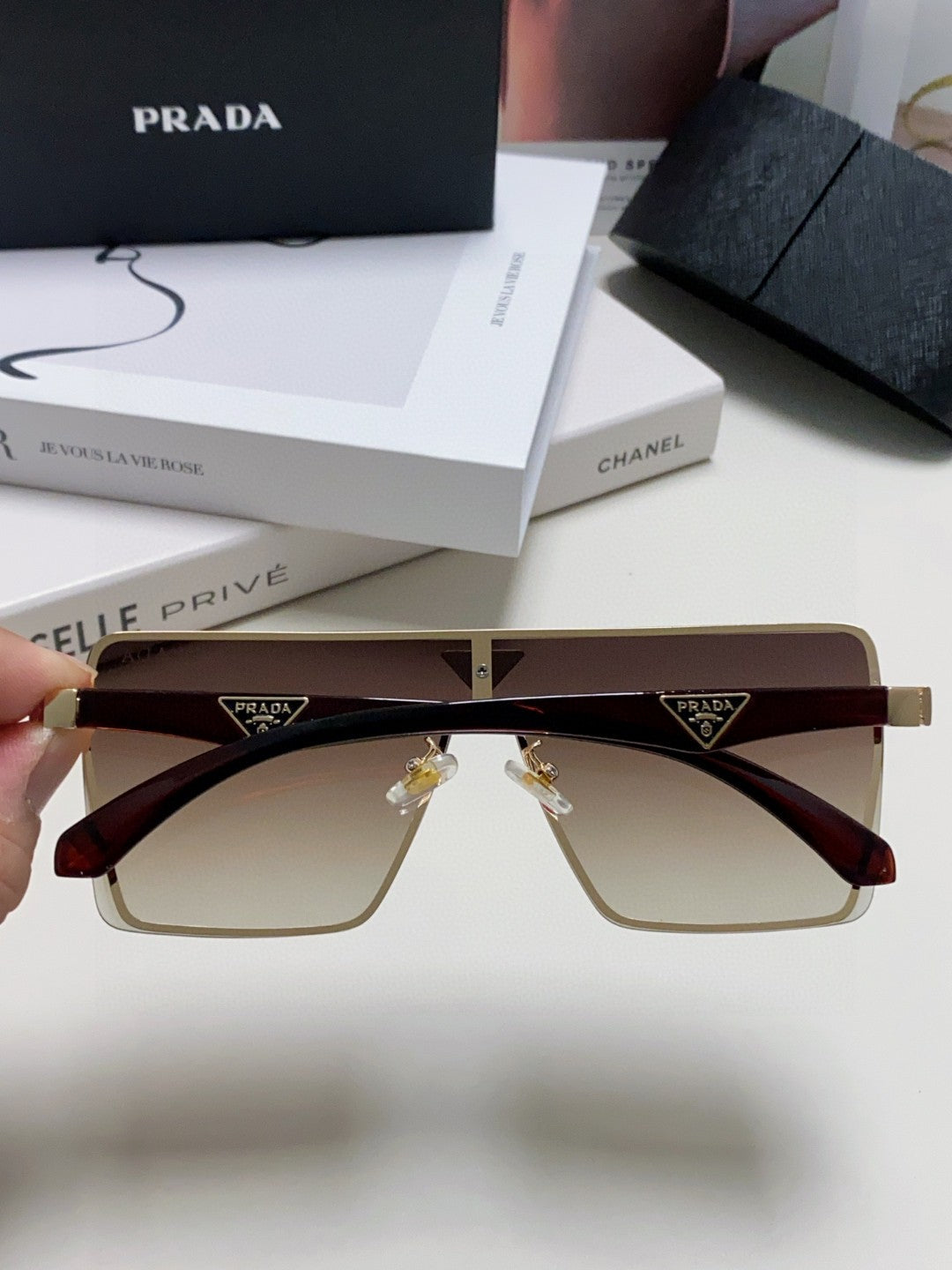 Prada Oversized Silver Lens Sunglasses for Men & Women - 998159 - detail image 4