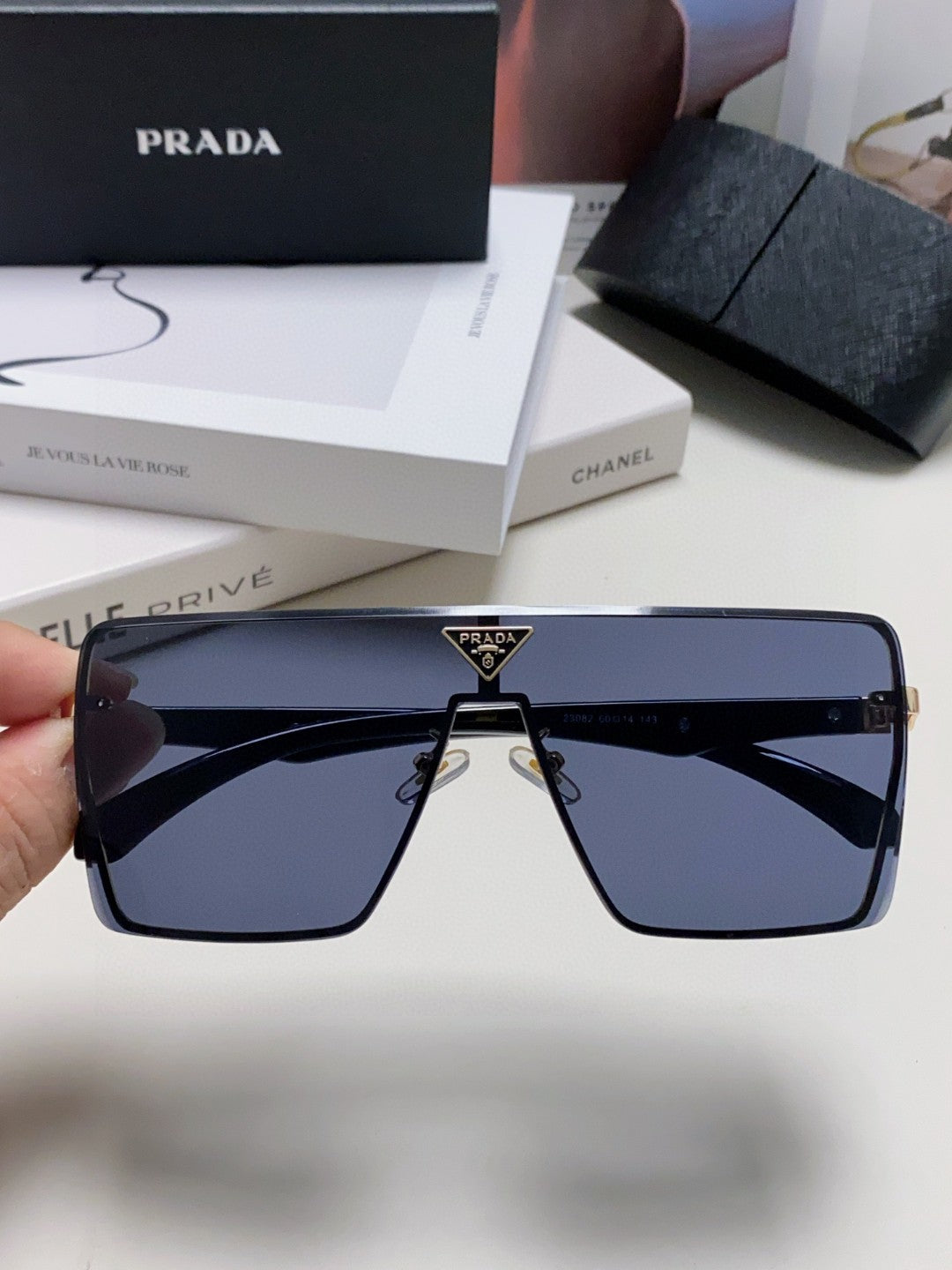 Prada Oversized Blue Lens Sunglasses for Men & Women - detail image 3