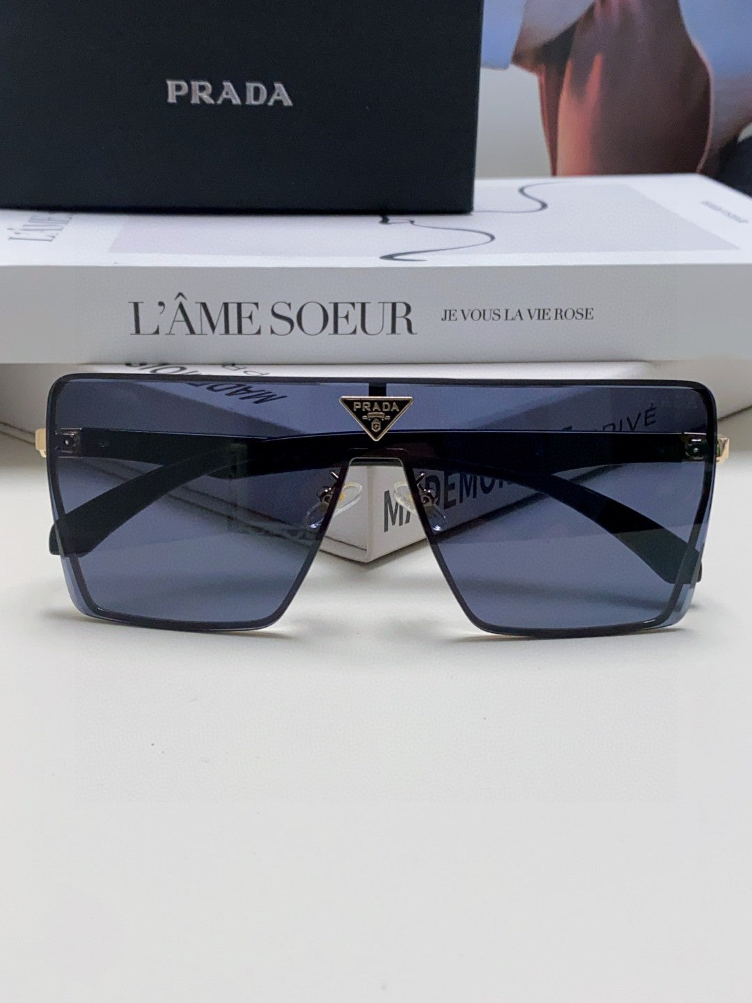 Prada Oversized Blue Lens Sunglasses for Men & Women - detail image 6